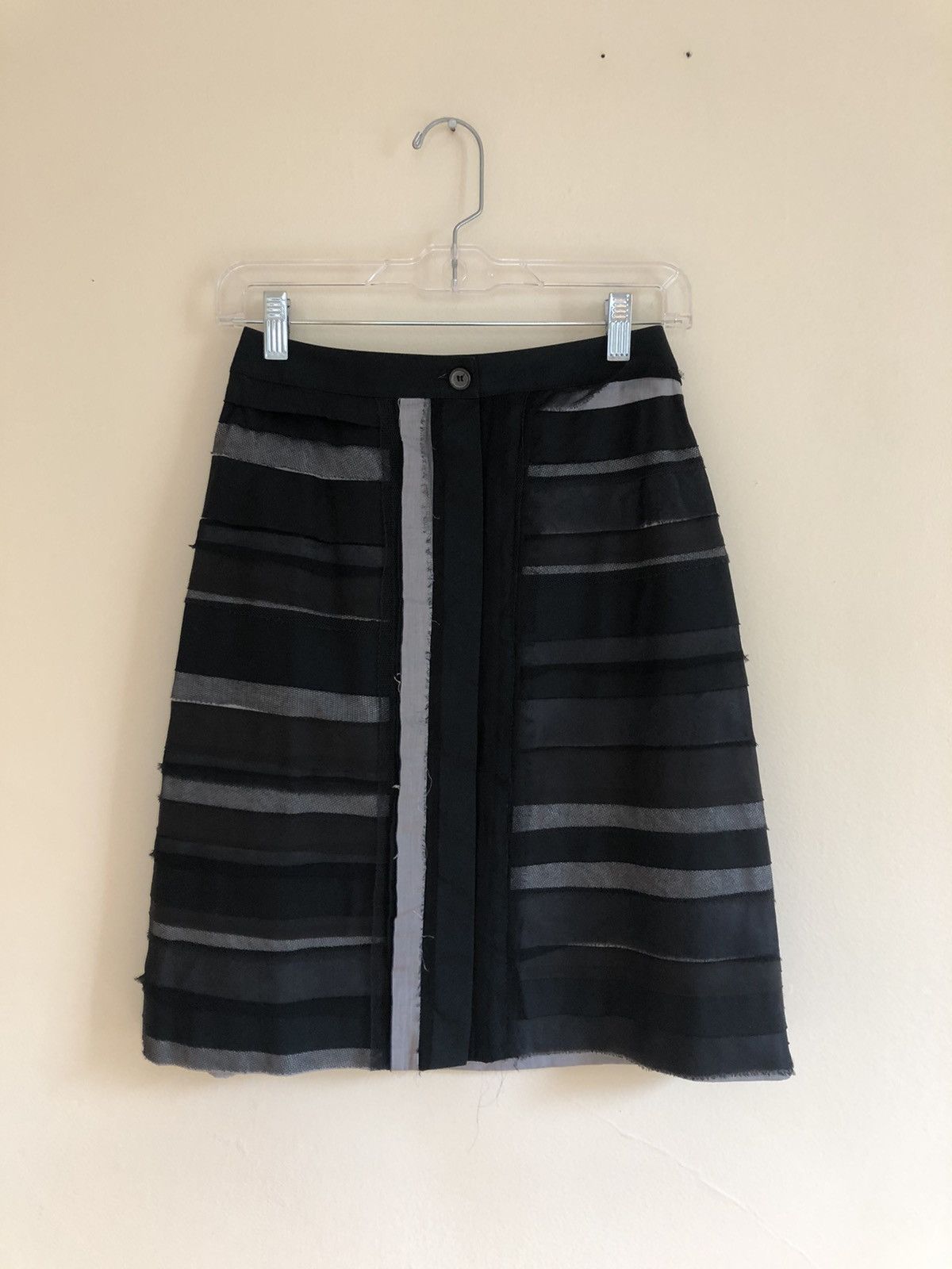 Striped Mixed Media Skirt