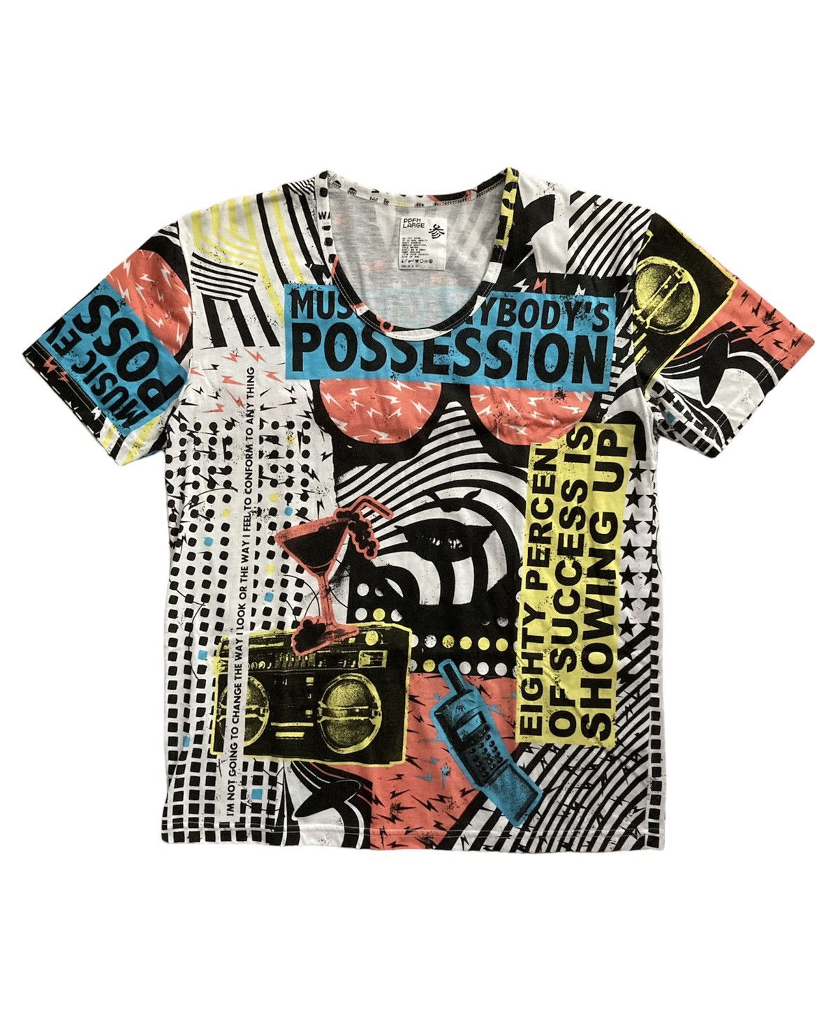 Japanese Brand PPFM all over print punk unisex t shirt top Size L / US 10 / IT 46 - 1 Thumbnail