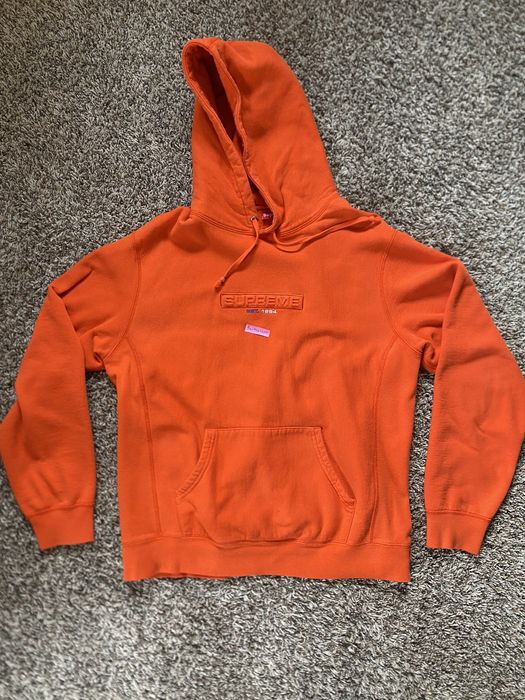 Supreme embossed logo on sale hooded