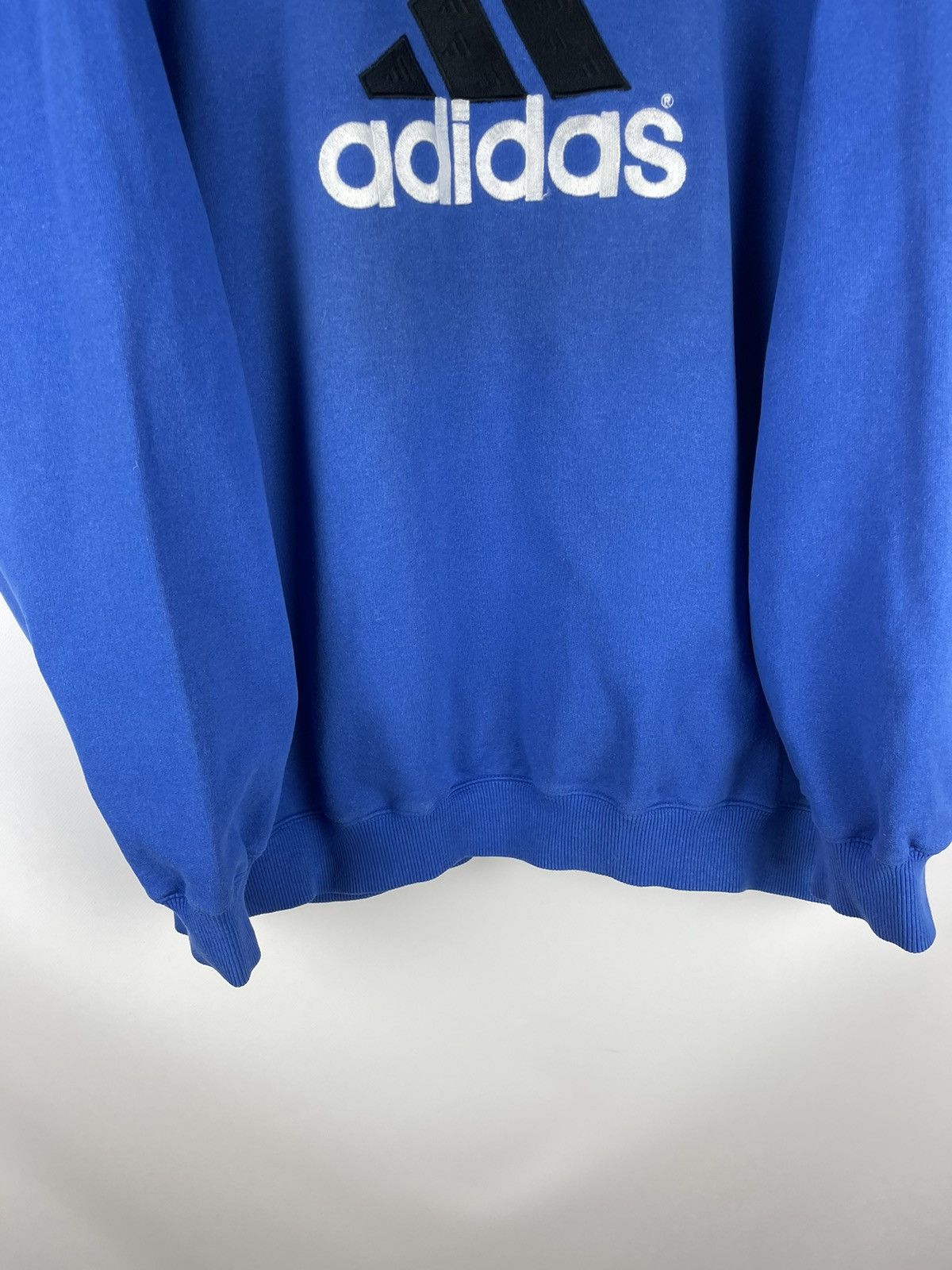 Adidas Adidas vintage 90s big logo line blue oversized sweatshirt Size US L / EU 52-54 / 3 - 5 Thumbnail