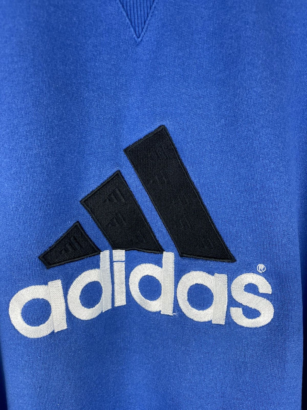 Adidas Adidas vintage 90s big logo line blue oversized sweatshirt Size US L / EU 52-54 / 3 - 6 Thumbnail