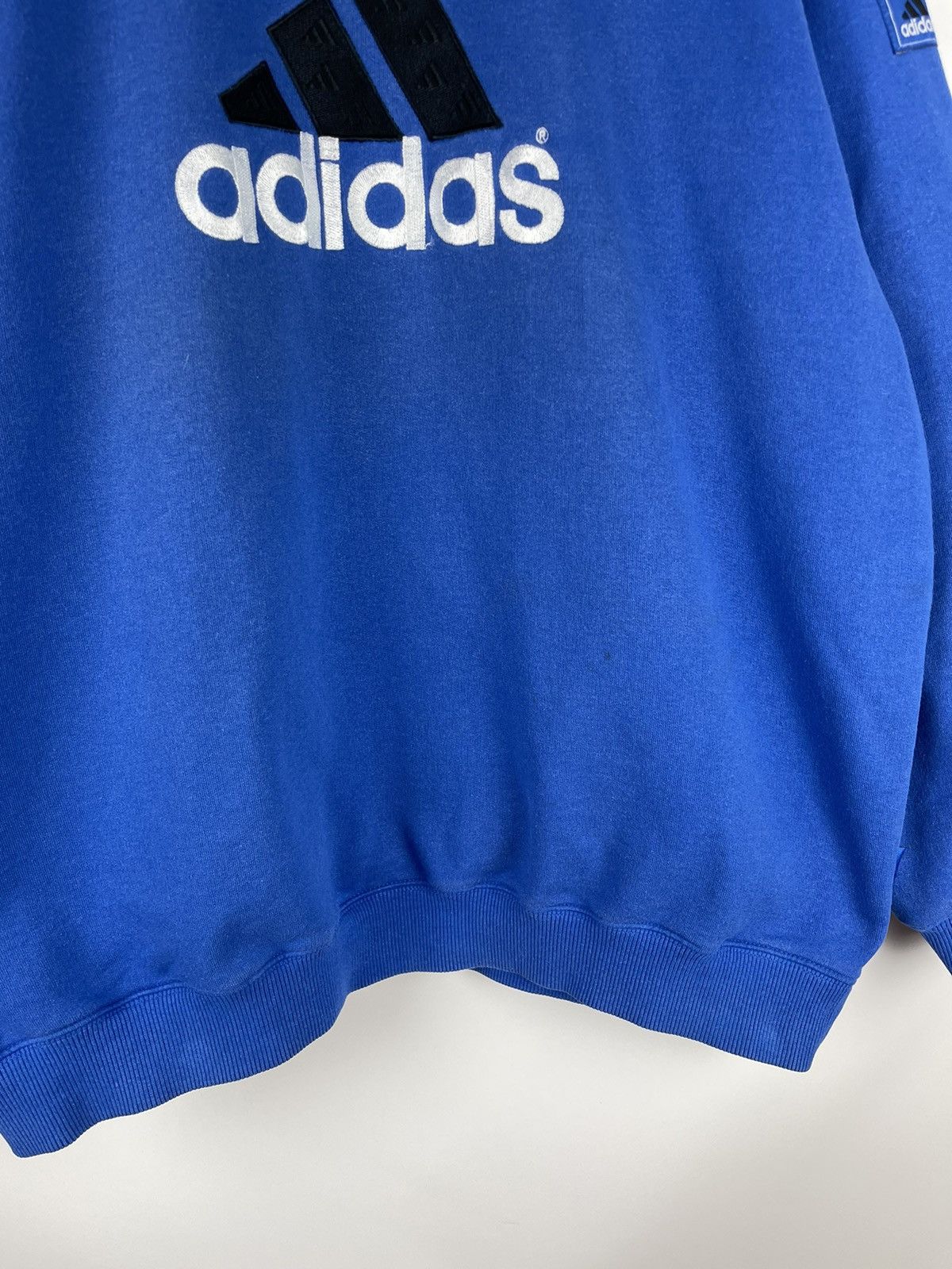 Adidas Adidas vintage 90s big logo line blue oversized sweatshirt Size US L / EU 52-54 / 3 - 13 Thumbnail