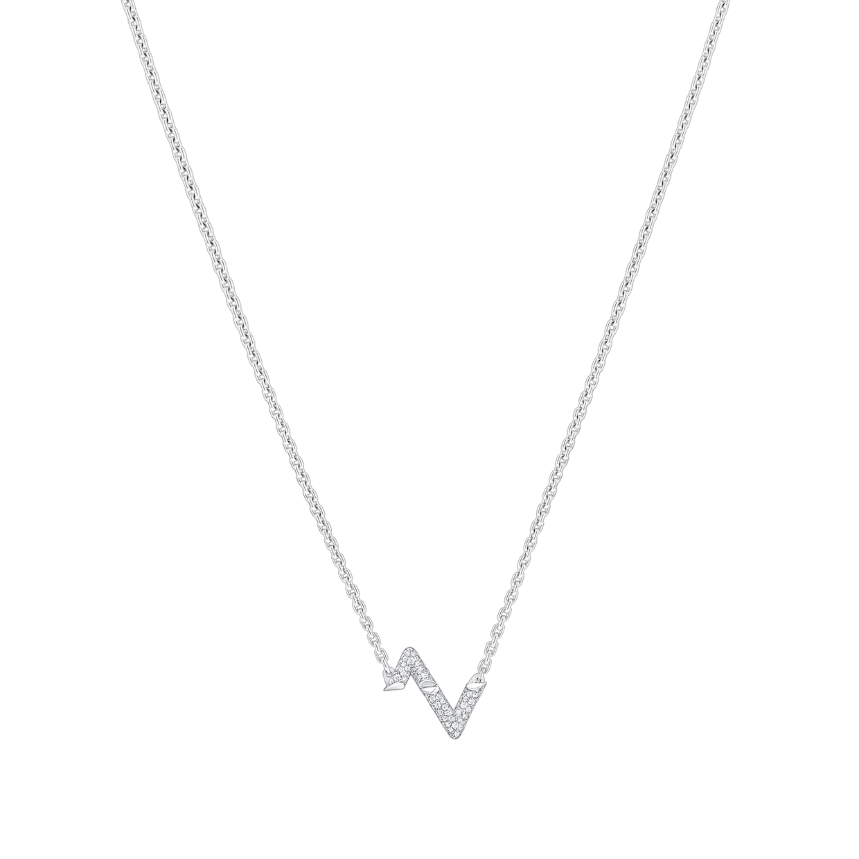 Louis Vuitton® LV Volt Upside Down Pendant, White Gold And Diamonds Grey.  Size Nsa