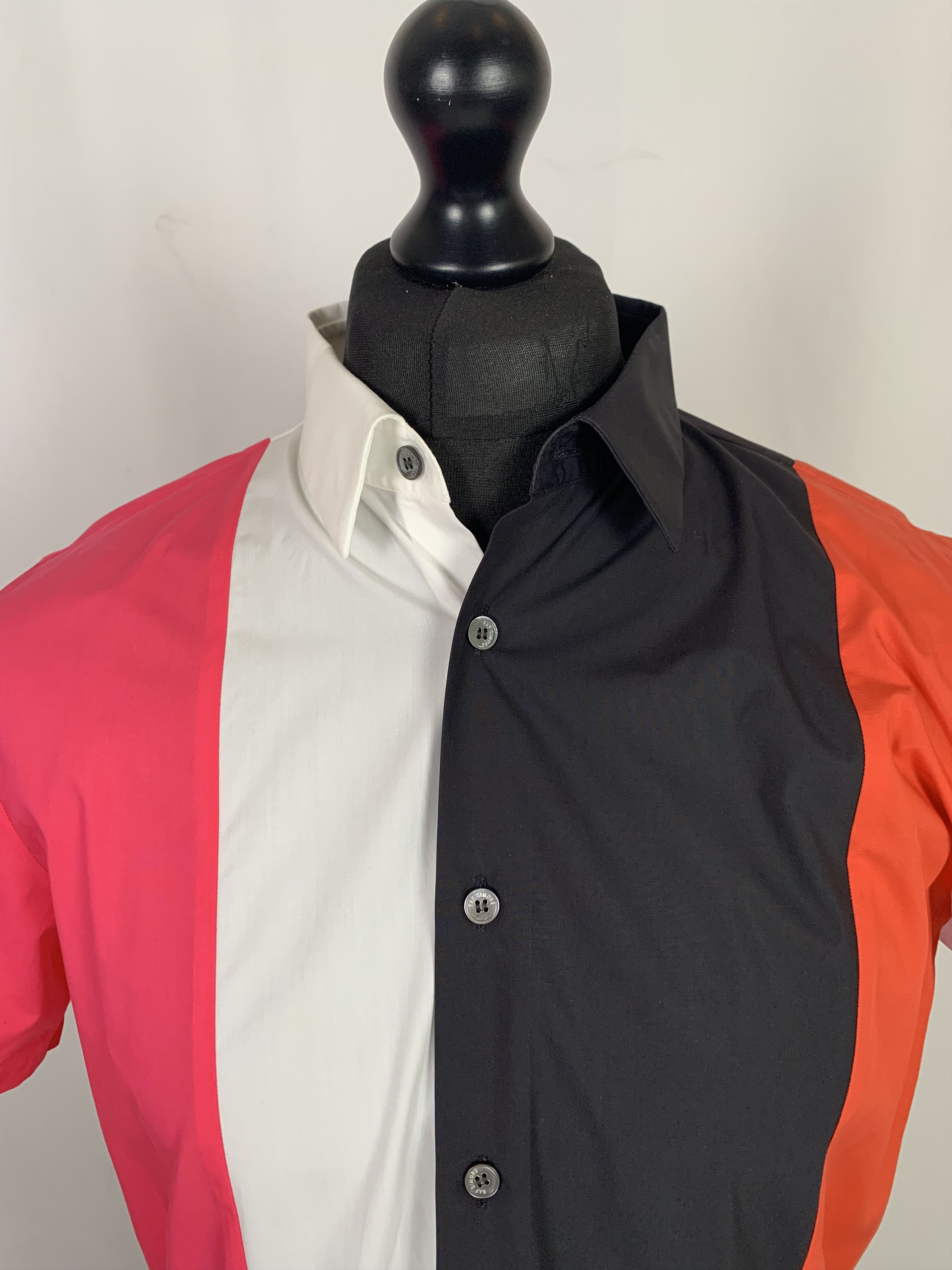 Raf Simons RAF Simmons Striped Short Sleeve Shirt Size US L / EU 52-54 / 3 - 5 Thumbnail