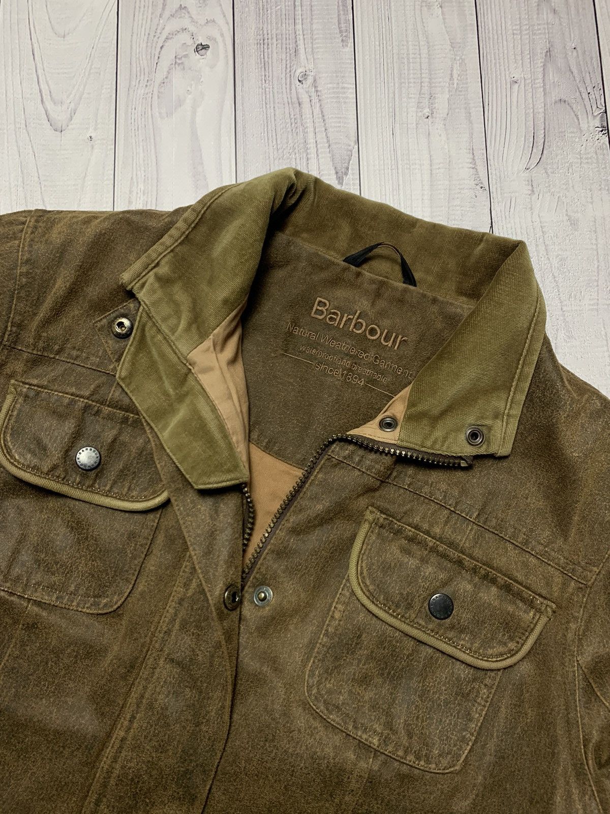 Barbour × Vintage Vintage Barbour Women’s leather jacket size M Size L / US 10 / IT 46 - 2 Thumbnail