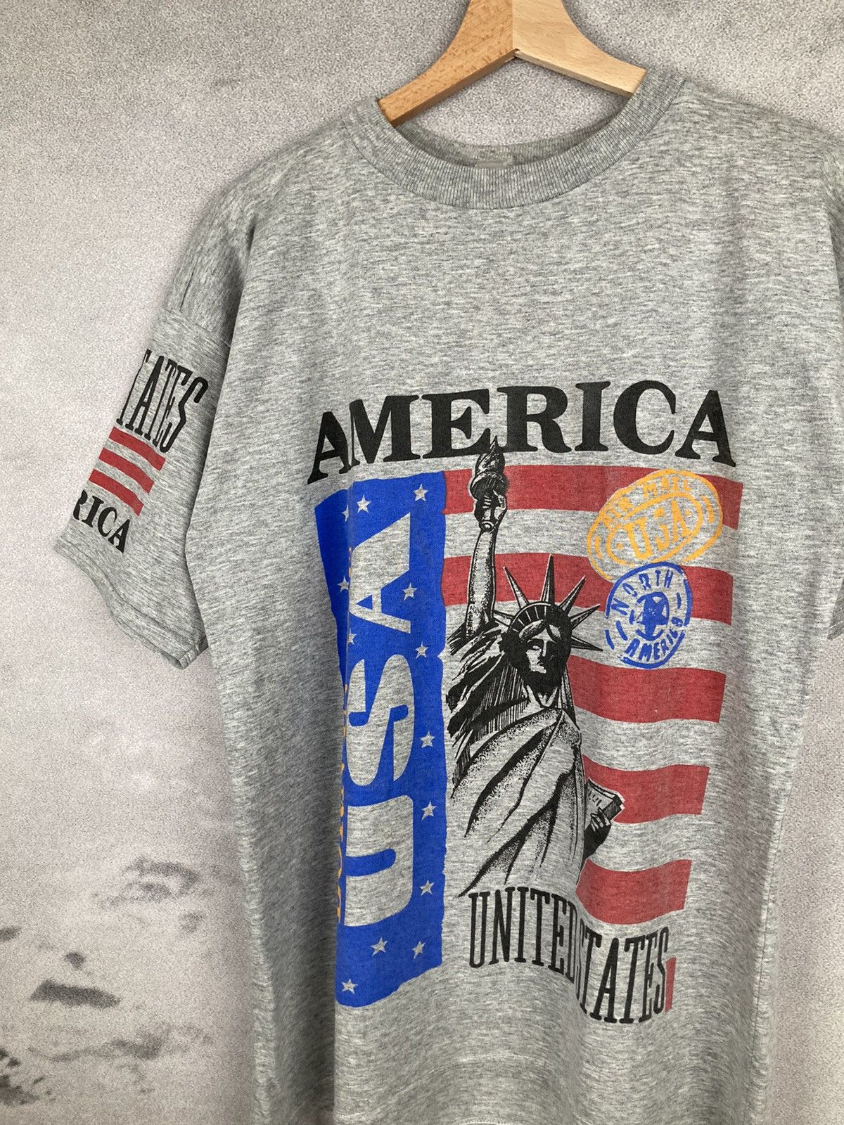 Vintage Vintage America USA Graphic Tee Statue Of Liberty 90s Size US L / EU 52-54 / 3 - 3 Thumbnail