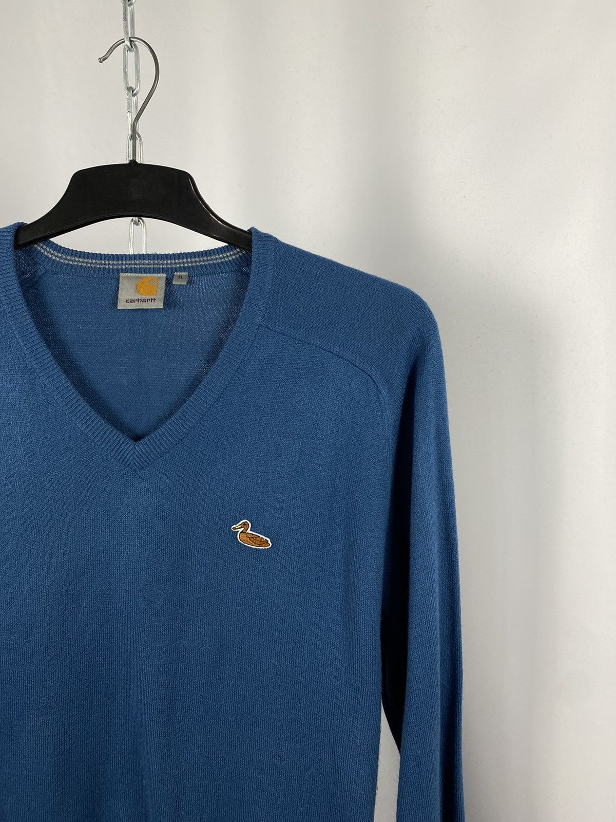 Carhartt Carhartt duck sweaters V-neck blue streetwear size XL Size US XL / EU 56 / 4 - 2 Thumbnail