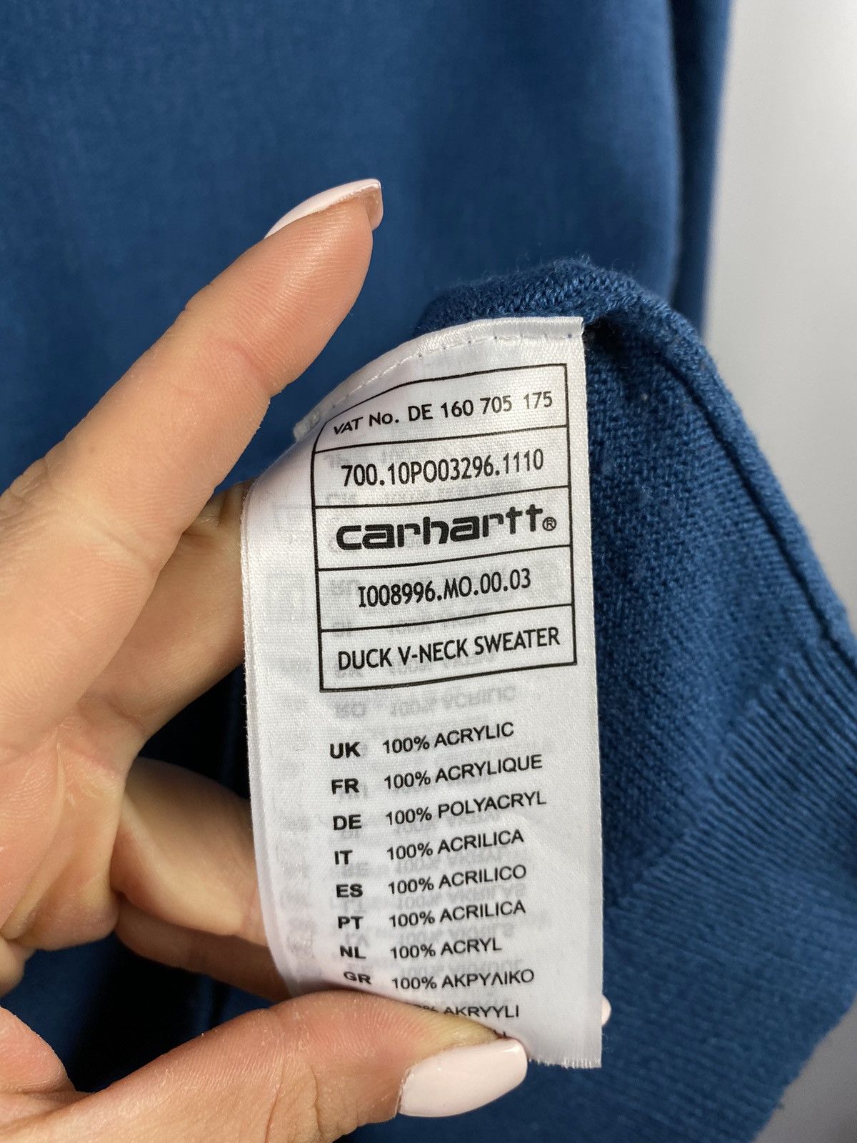 Carhartt Carhartt duck sweaters V-neck blue streetwear size XL Size US XL / EU 56 / 4 - 4 Thumbnail