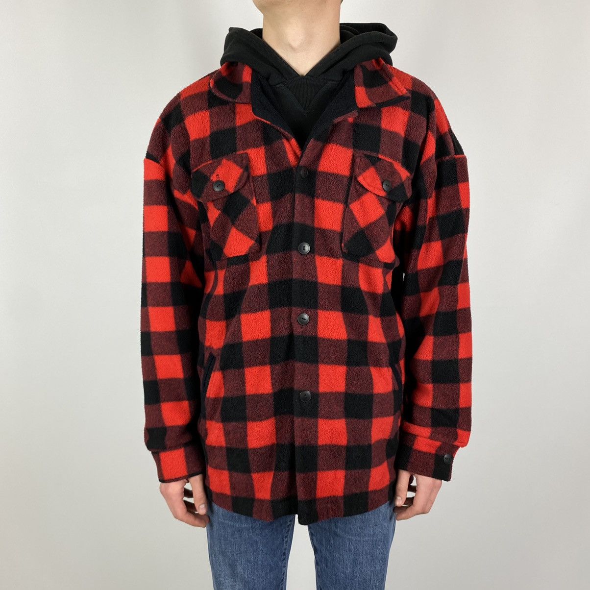 Vintage 1990’s Vintage Milton Funwear Canada Check Fleece Jacket Size US L / EU 52-54 / 3 - 1 Thumbnail