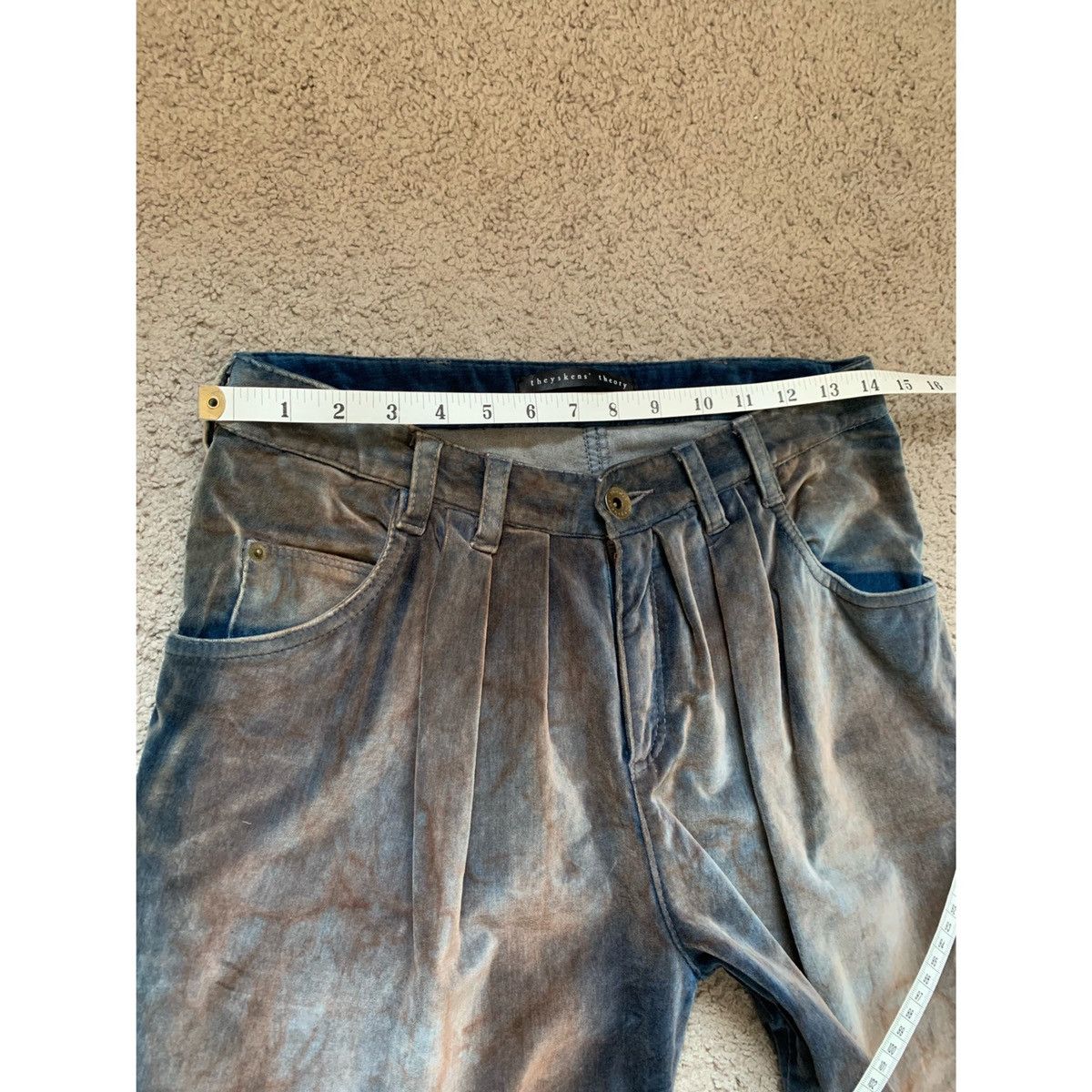 Theory THEORY VELOUR PLEATED DISTRESSED LOOK JEANS Size 28" / US 6 / IT 42 - 22 Thumbnail