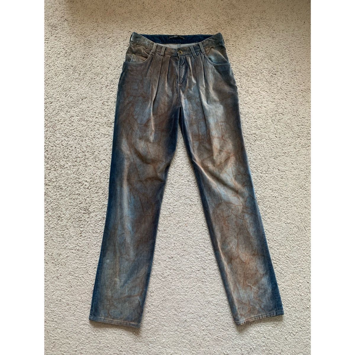 Theory THEORY VELOUR PLEATED DISTRESSED LOOK JEANS Size 28" / US 6 / IT 42 - 1 Thumbnail