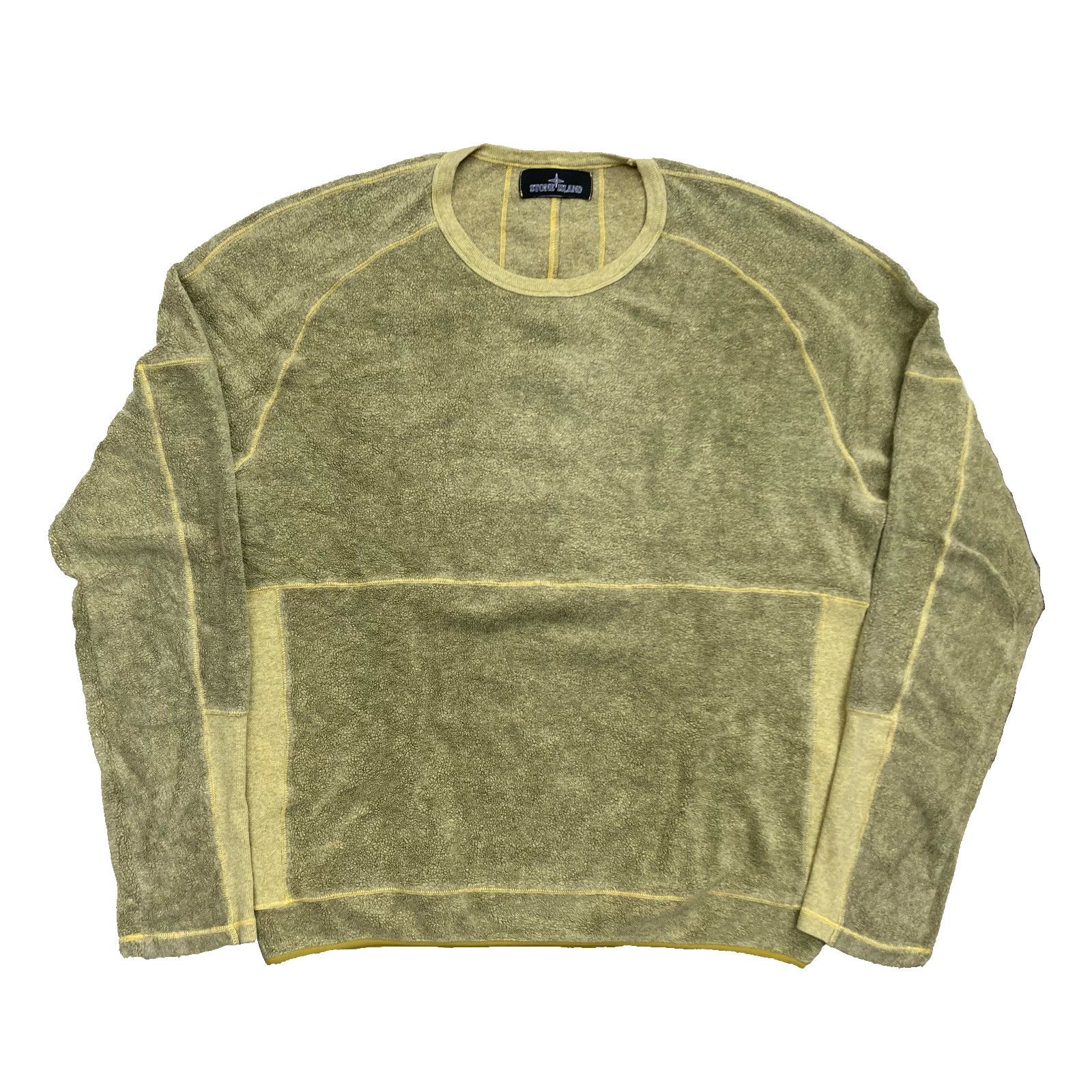 Stone Island Stone Island Textured Fleece Crewneck – Olive Green Size US M / EU 48-50 / 2 - 1 Thumbnail
