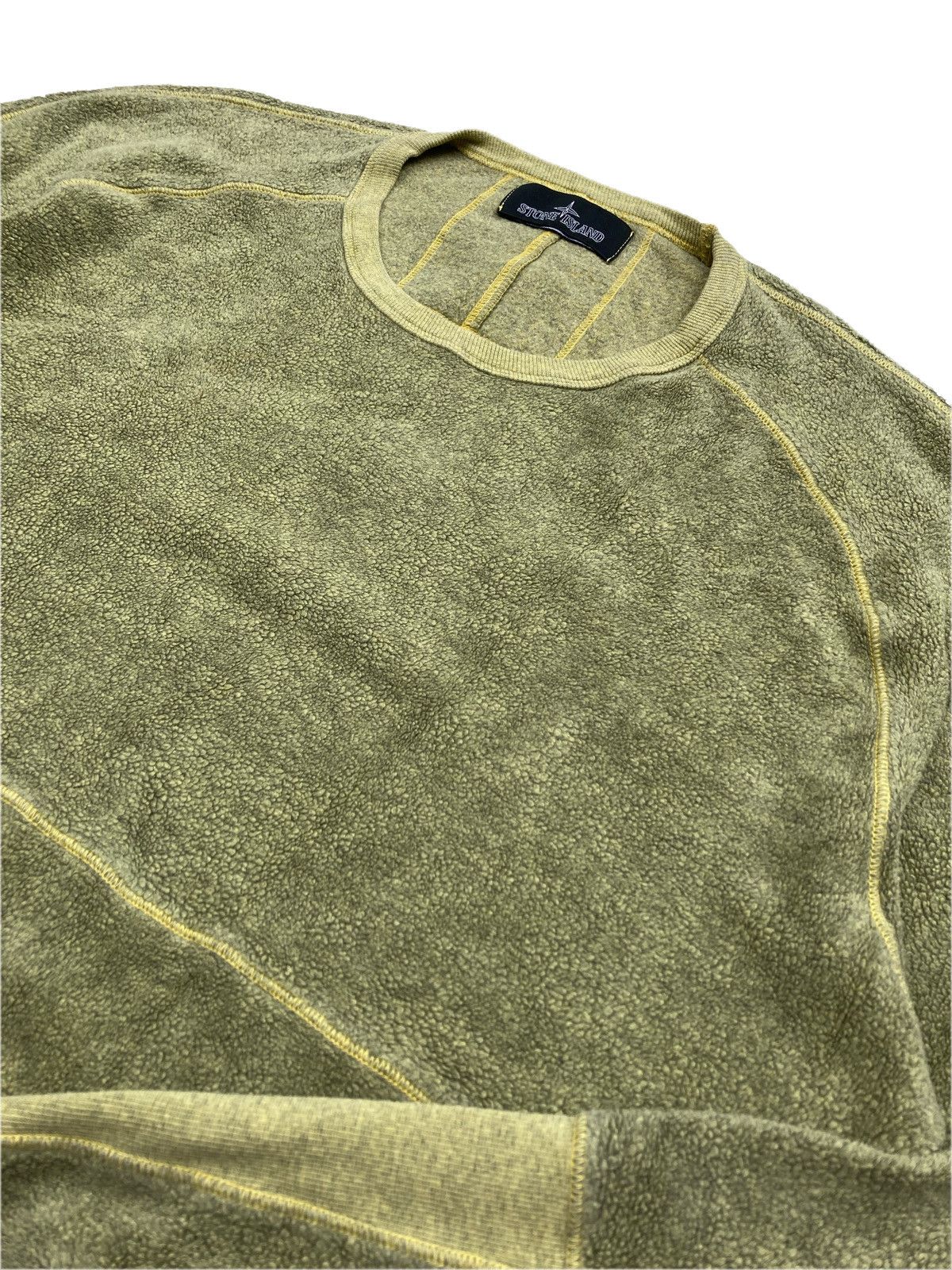 Stone Island Stone Island Textured Fleece Crewneck – Olive Green Size US M / EU 48-50 / 2 - 4 Thumbnail