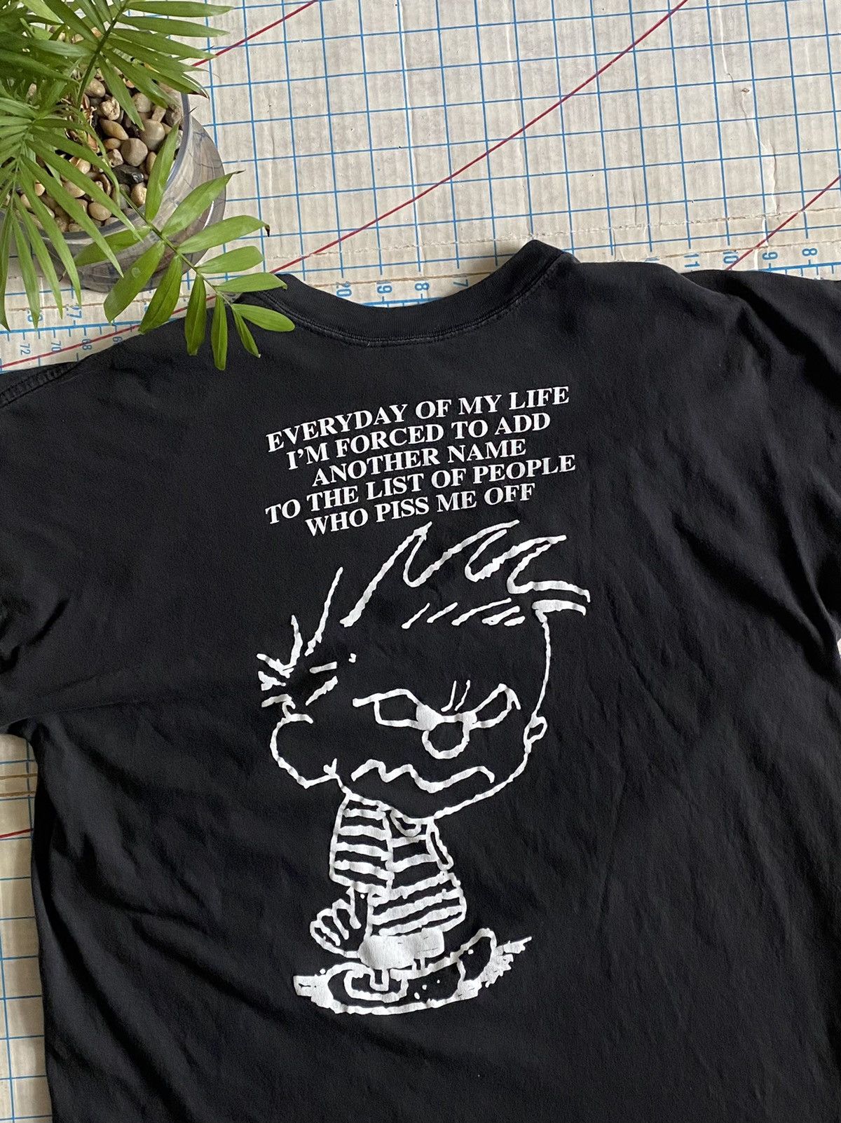 Vintage Vintage Calvin & Hobbes Humor Tee Black Fits Large Size US L / EU 52-54 / 3 - 3 Thumbnail
