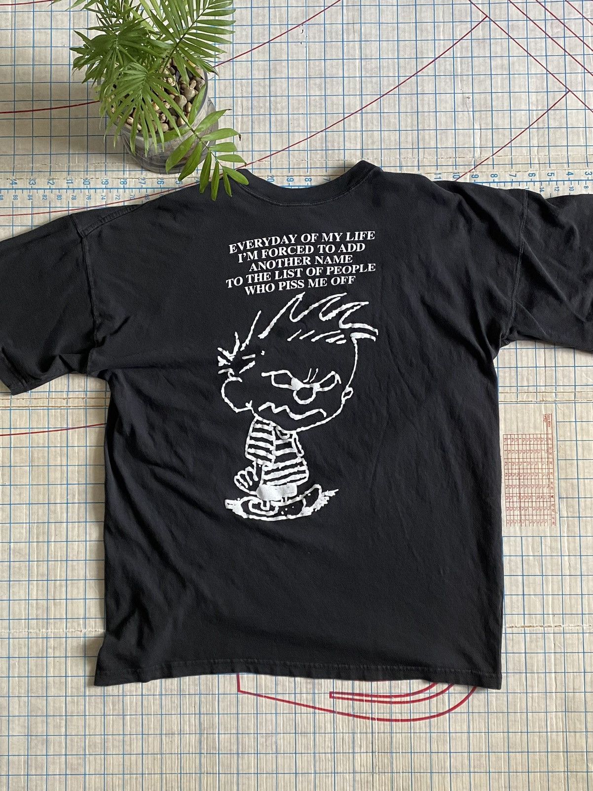 Vintage Vintage Calvin & Hobbes Humor Tee Black Fits Large Size US L / EU 52-54 / 3 - 1 Thumbnail