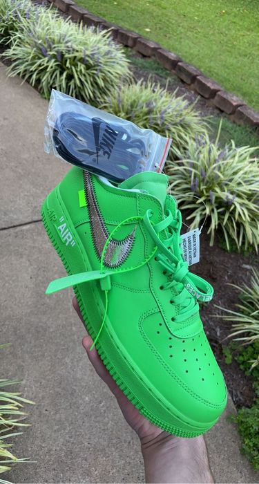 Nike x Off-White Air Force 1 Low Green Spark Brooklyn (DX1419-300) - Size  5M