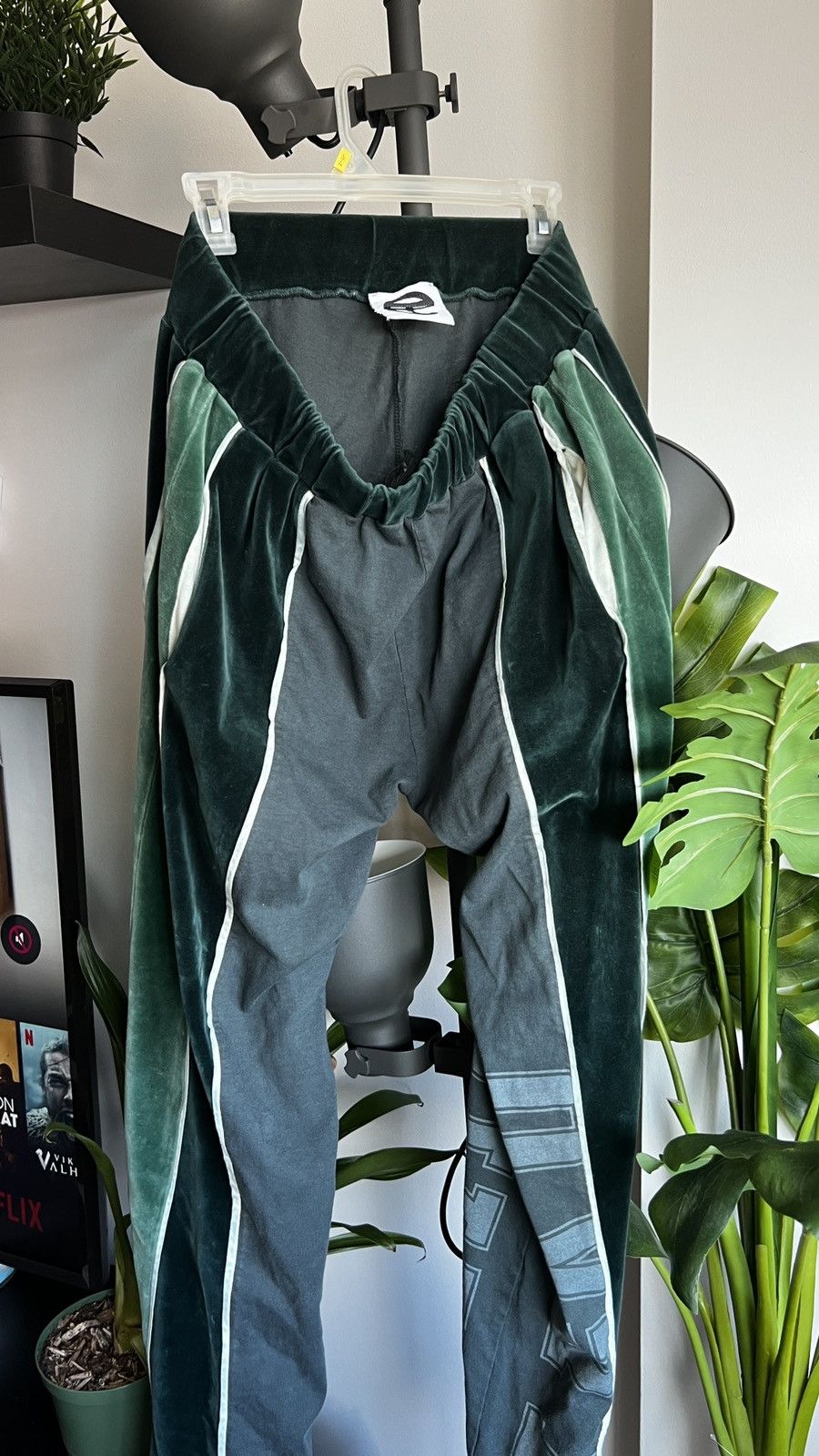 Image of Telfar Velour Sweatpants in Green, Men's (Size 32)