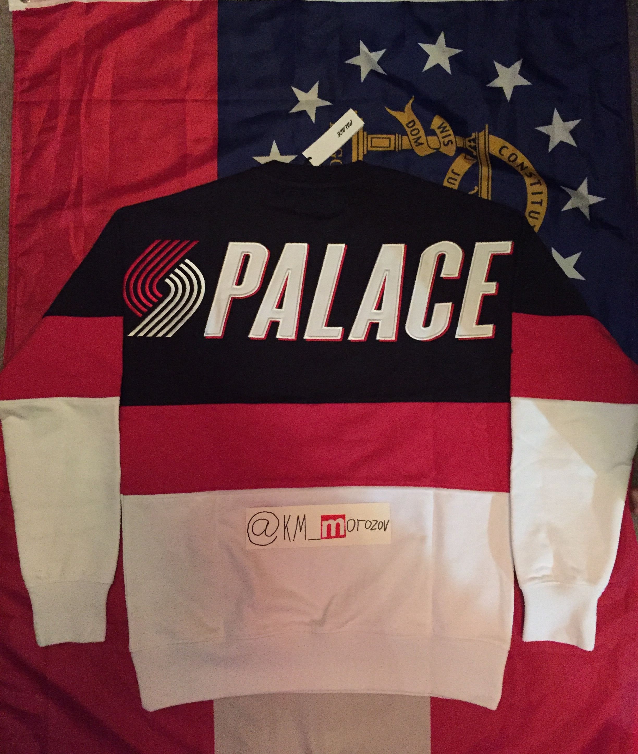 Palace Blazed Drop Shoulder Crew Black/Red/White Size US L / EU 52-54 / 3 - 2 Thumbnail