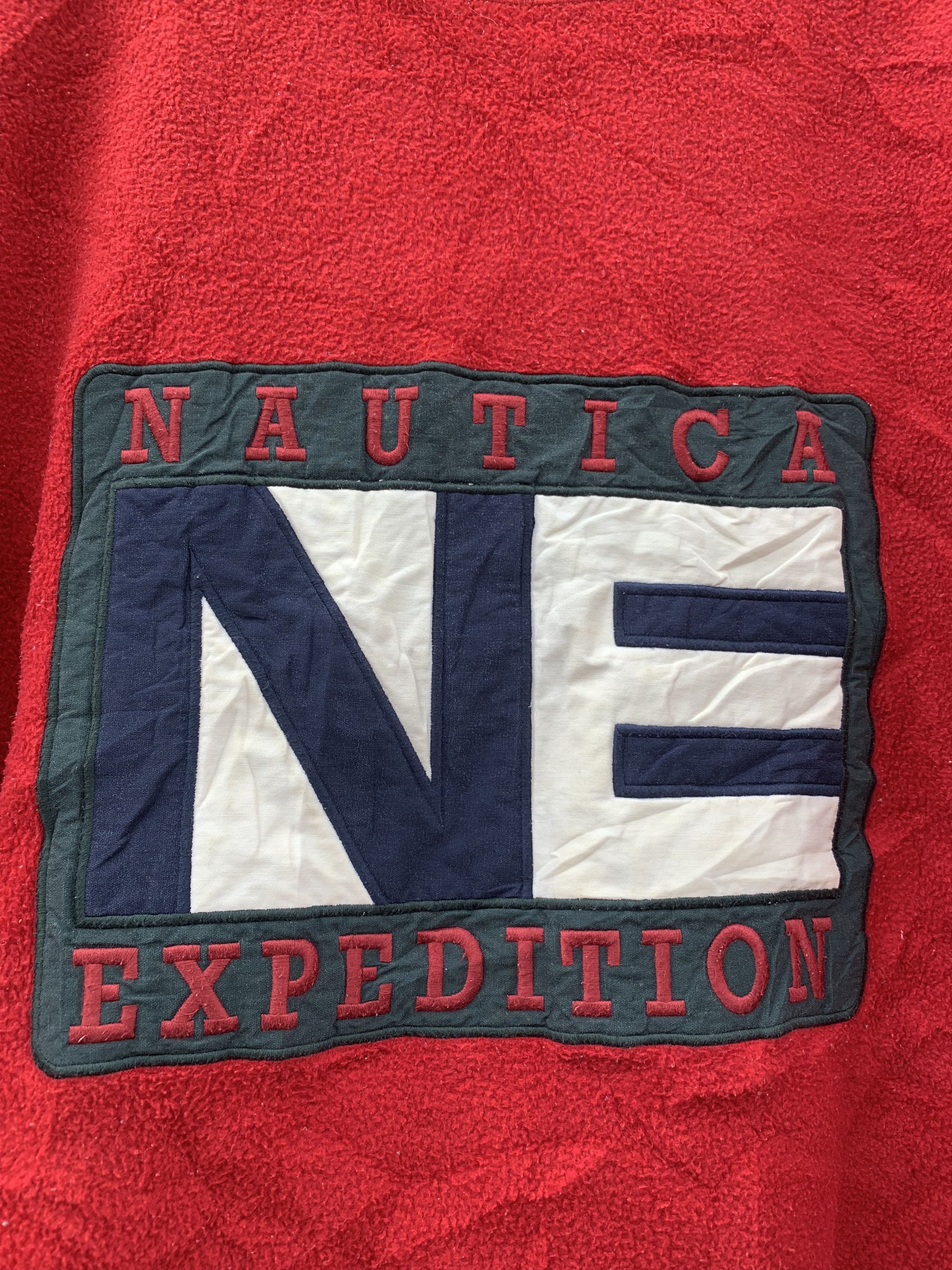 Vintage 🔥Best Offer🔥Vtg Nautica Fleece Embroidery big logo jacket Size US L / EU 52-54 / 3 - 5 Thumbnail