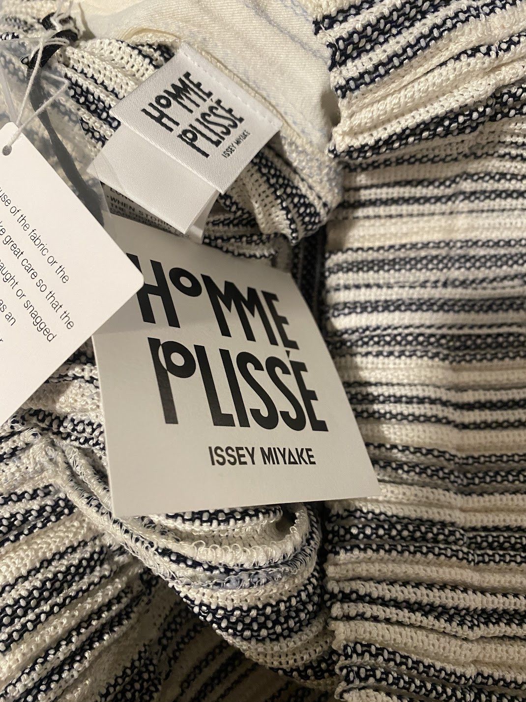 Issey Miyake Homme Plissé Issey Miyake Pleated Pants Leno Stripe Ivory Size US 32 / EU 48 - 6 Thumbnail