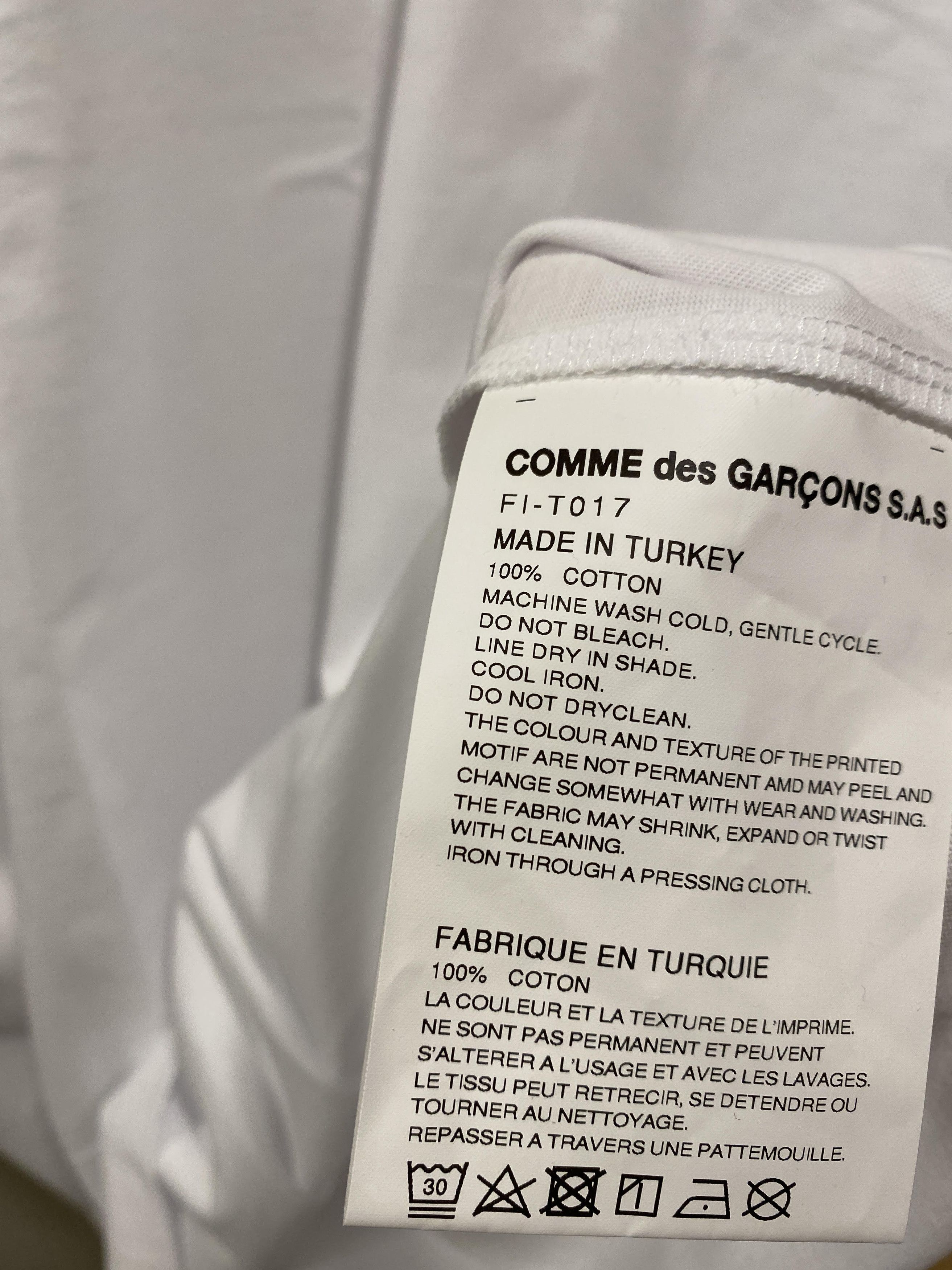 Comme des Garcons Comme des Garcons Shirt Chest Logo Big T-shirt White large Size US XL / EU 56 / 4 - 4 Thumbnail