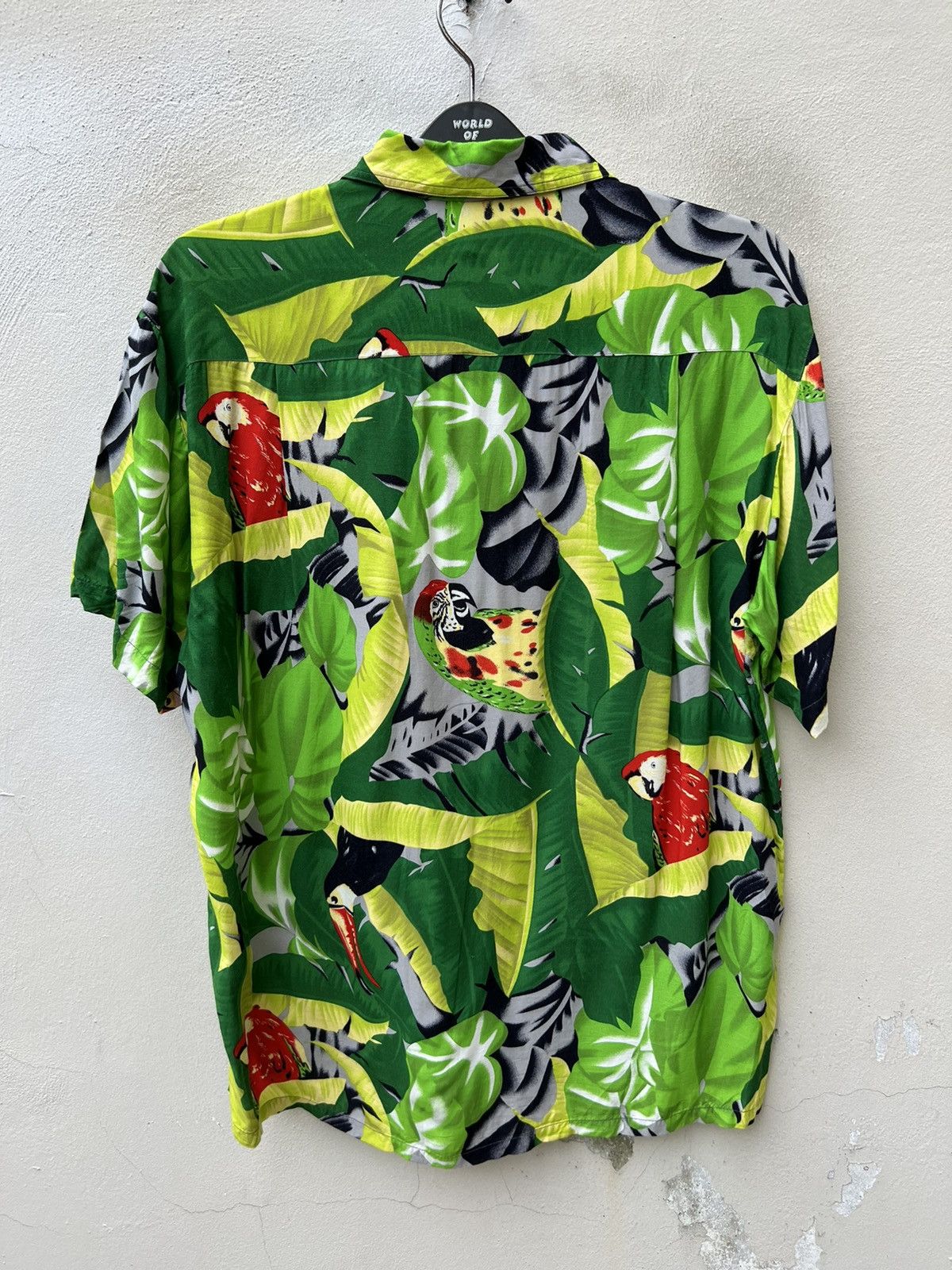Vintage VTG 90s DOMON Japan Parrots FloralFauna Rayon Hawaiian Shirt Size US M / EU 48-50 / 2 - 12 Thumbnail