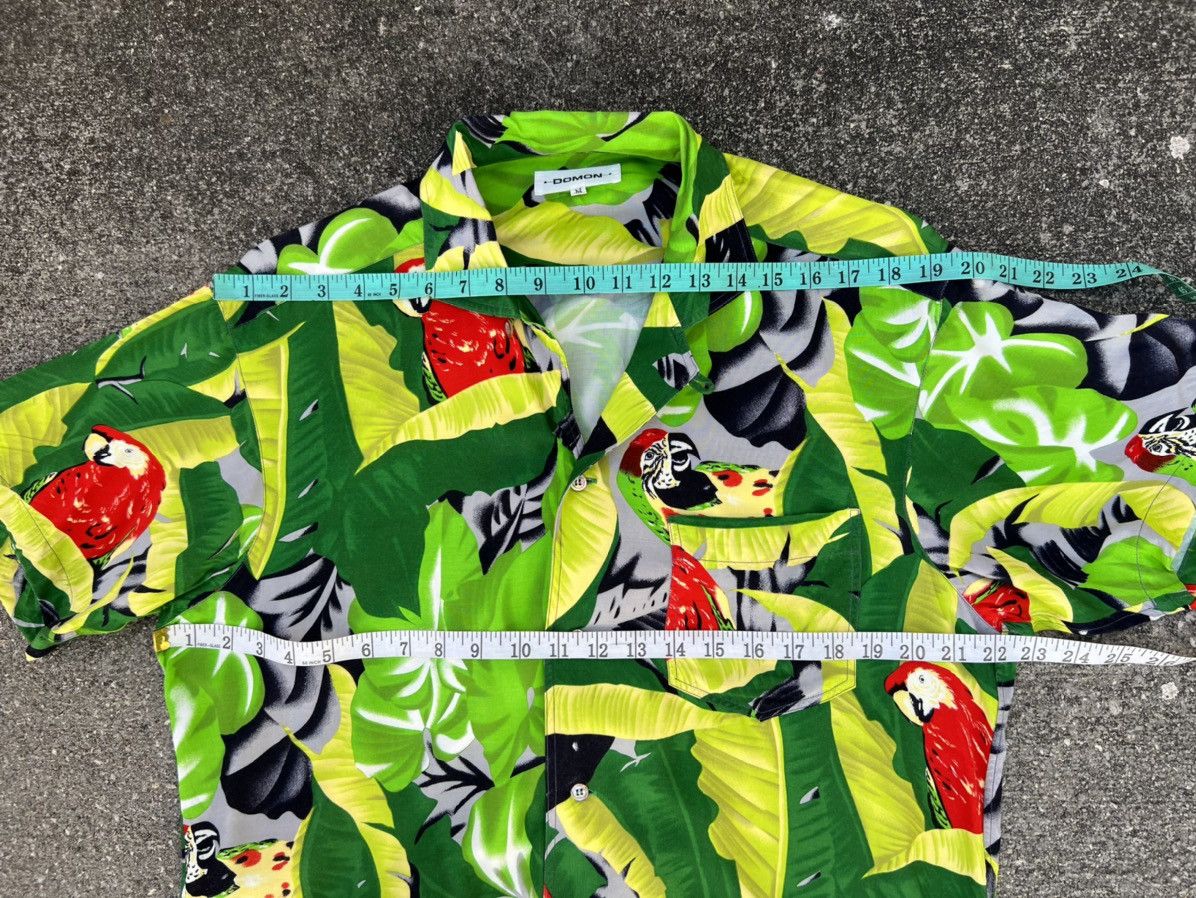 Vintage VTG 90s DOMON Japan Parrots FloralFauna Rayon Hawaiian Shirt Size US M / EU 48-50 / 2 - 2 Thumbnail