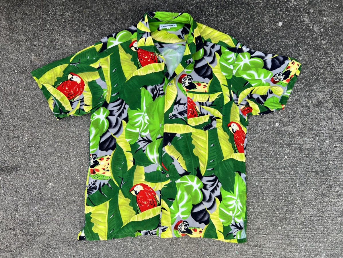 Vintage VTG 90s DOMON Japan Parrots FloralFauna Rayon Hawaiian Shirt Size US M / EU 48-50 / 2 - 1 Thumbnail