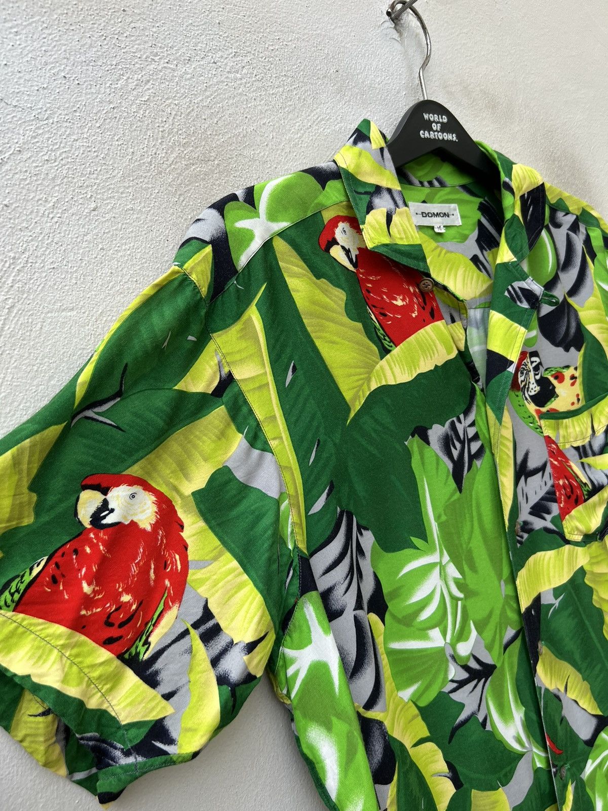 Vintage VTG 90s DOMON Japan Parrots FloralFauna Rayon Hawaiian Shirt Size US M / EU 48-50 / 2 - 11 Thumbnail