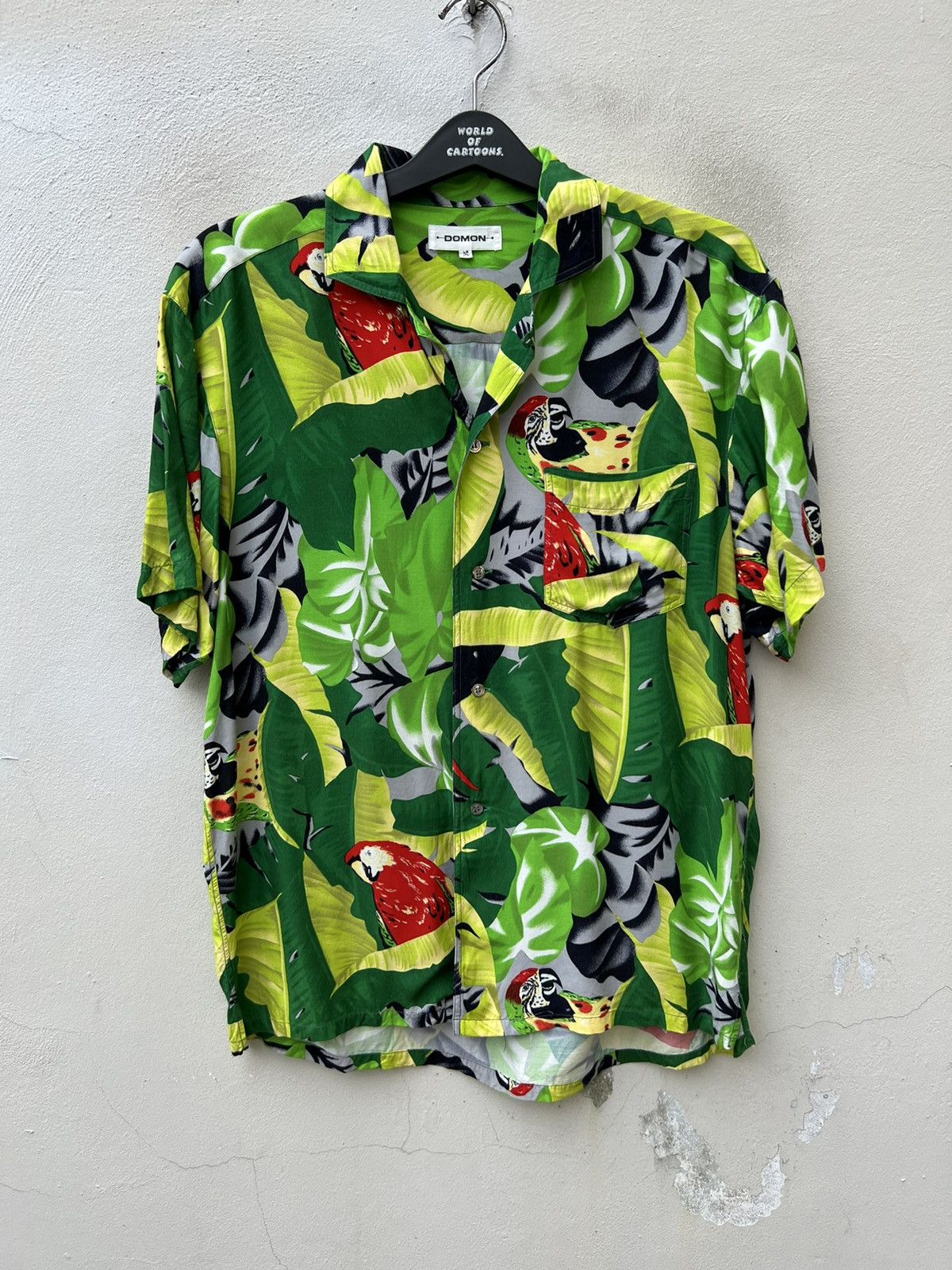 Vintage VTG 90s DOMON Japan Parrots FloralFauna Rayon Hawaiian Shirt Size US M / EU 48-50 / 2 - 5 Thumbnail