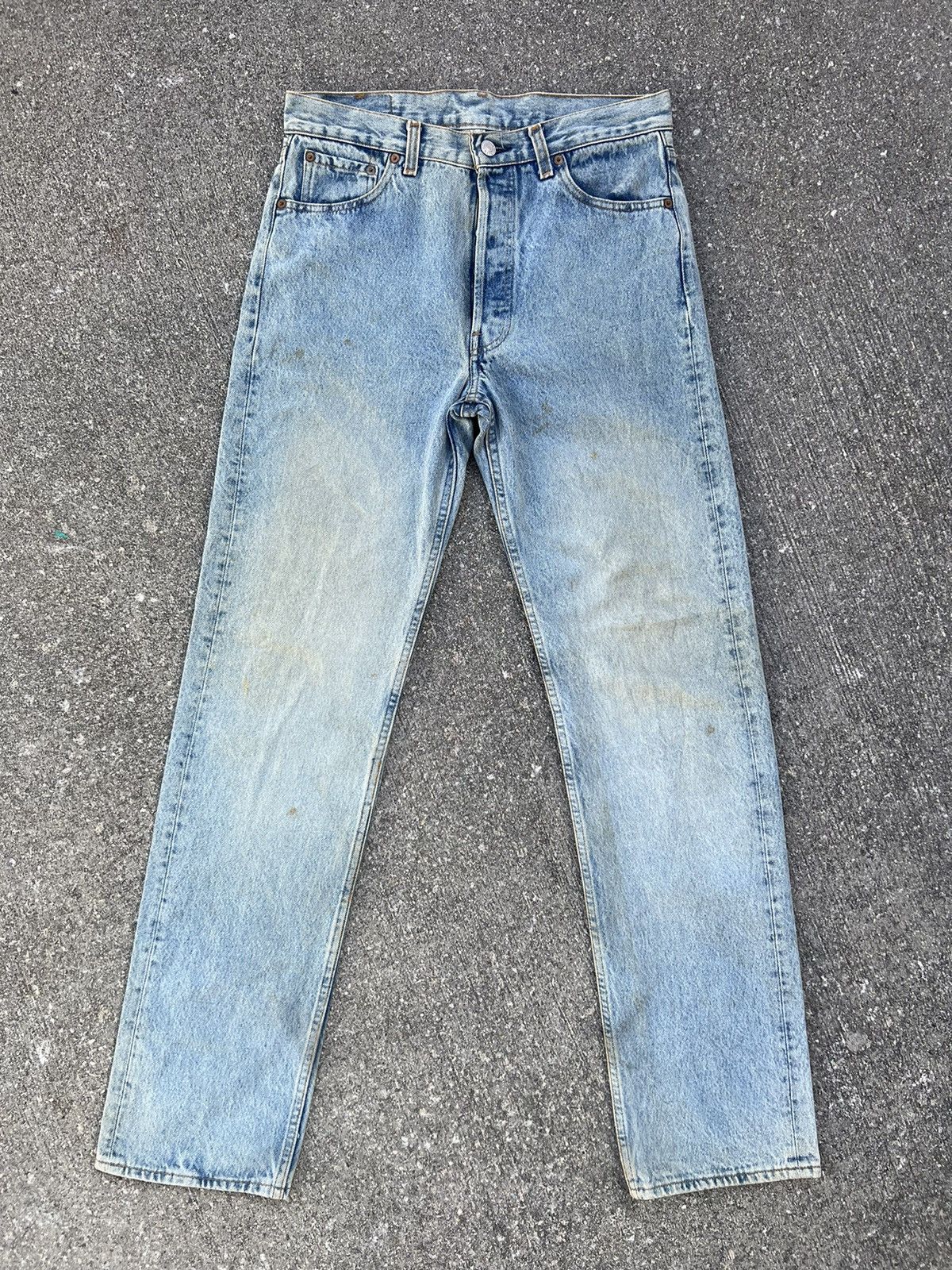 Levi's Vintage 80s Levi’s 501 Ageing Mud Denim Dirty Jeans Size US 31 - 1 Thumbnail