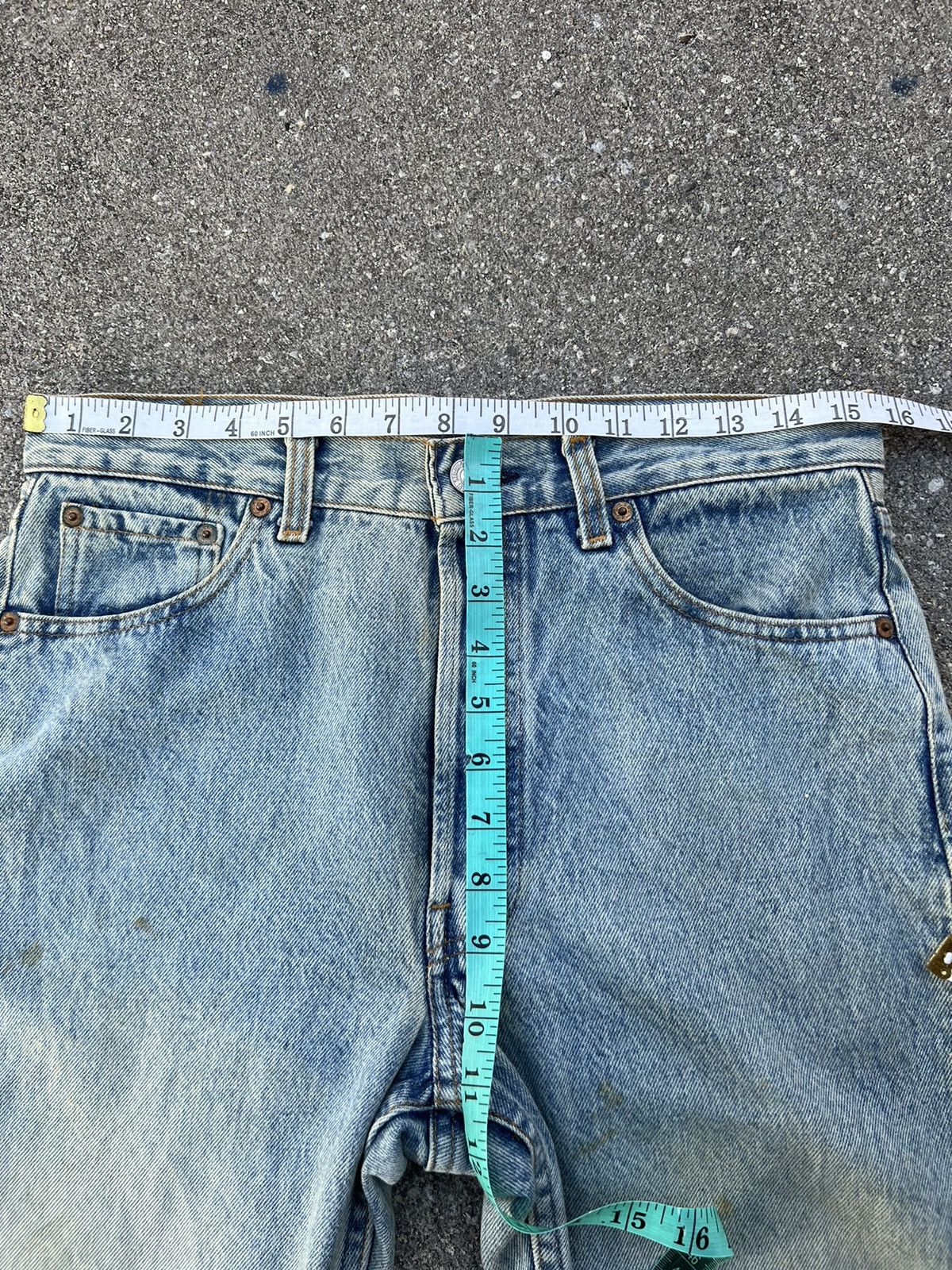 Levi's Vintage 80s Levi’s 501 Ageing Mud Denim Dirty Jeans Size US 31 - 2 Thumbnail