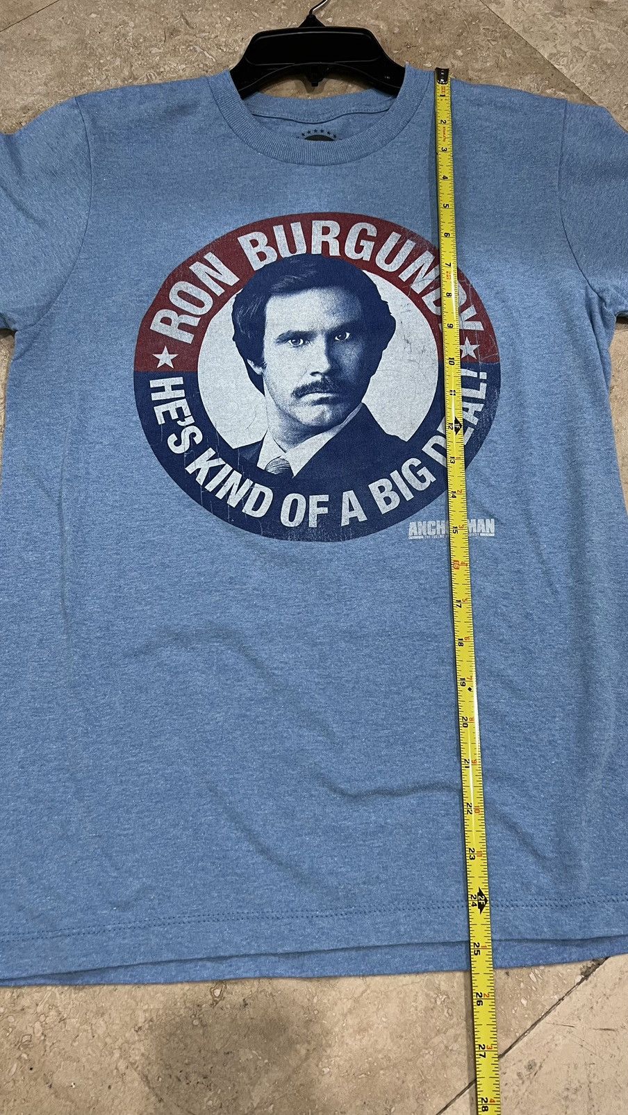 Vintage 2012 Ron Burgundy Anchor Man Mens Blue T Shirt Size S Size US S / EU 44-46 / 1 - 5 Thumbnail
