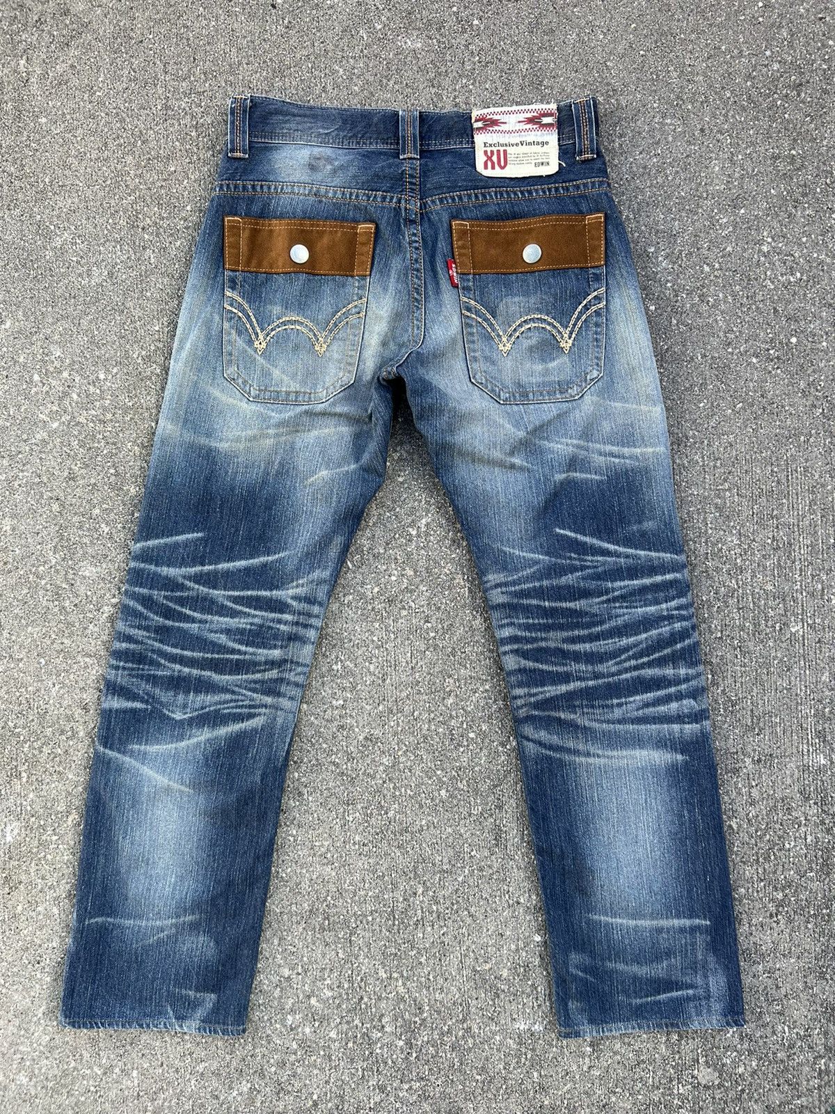 Vintage Vintage Edwin Japan Fade Blue Hybrid Denim Bush Pant Jeans Size US 32 / EU 48 - 5 Thumbnail
