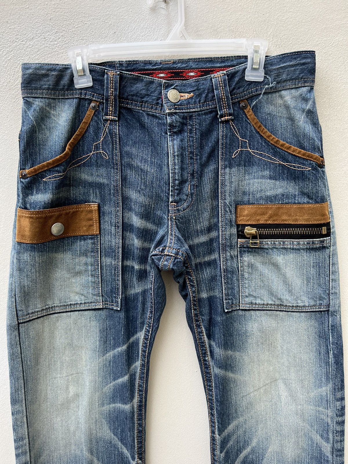 Vintage Vintage Edwin Japan Fade Blue Hybrid Denim Bush Pant Jeans Size US 32 / EU 48 - 7 Thumbnail
