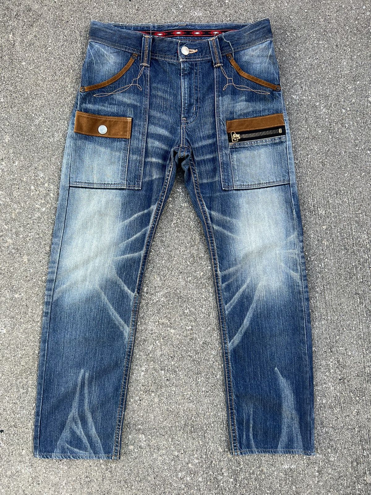 Vintage Vintage Edwin Japan Fade Blue Hybrid Denim Bush Pant Jeans Size US 32 / EU 48 - 1 Thumbnail