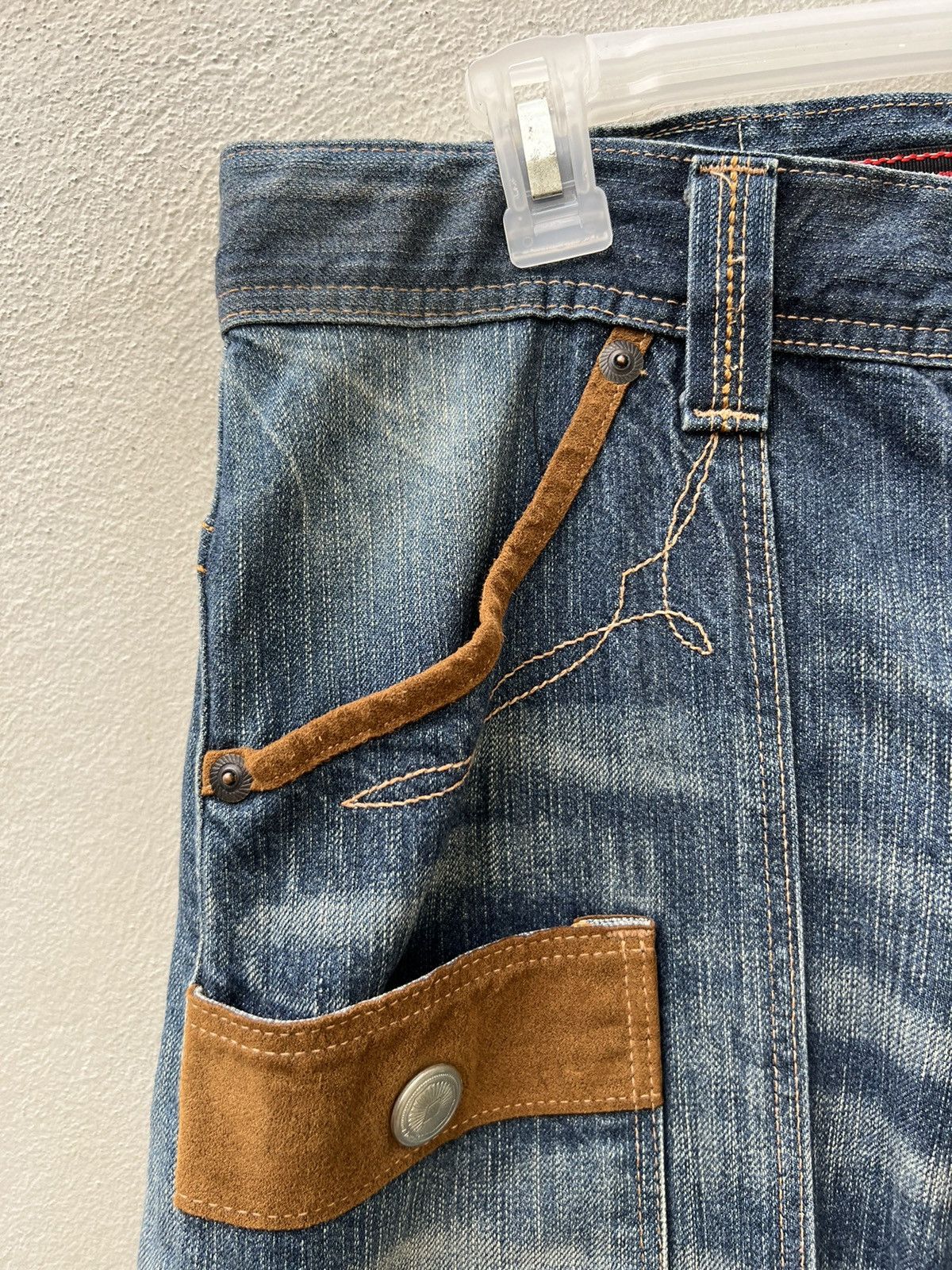 Vintage Vintage Edwin Japan Fade Blue Hybrid Denim Bush Pant Jeans Size US 32 / EU 48 - 8 Thumbnail