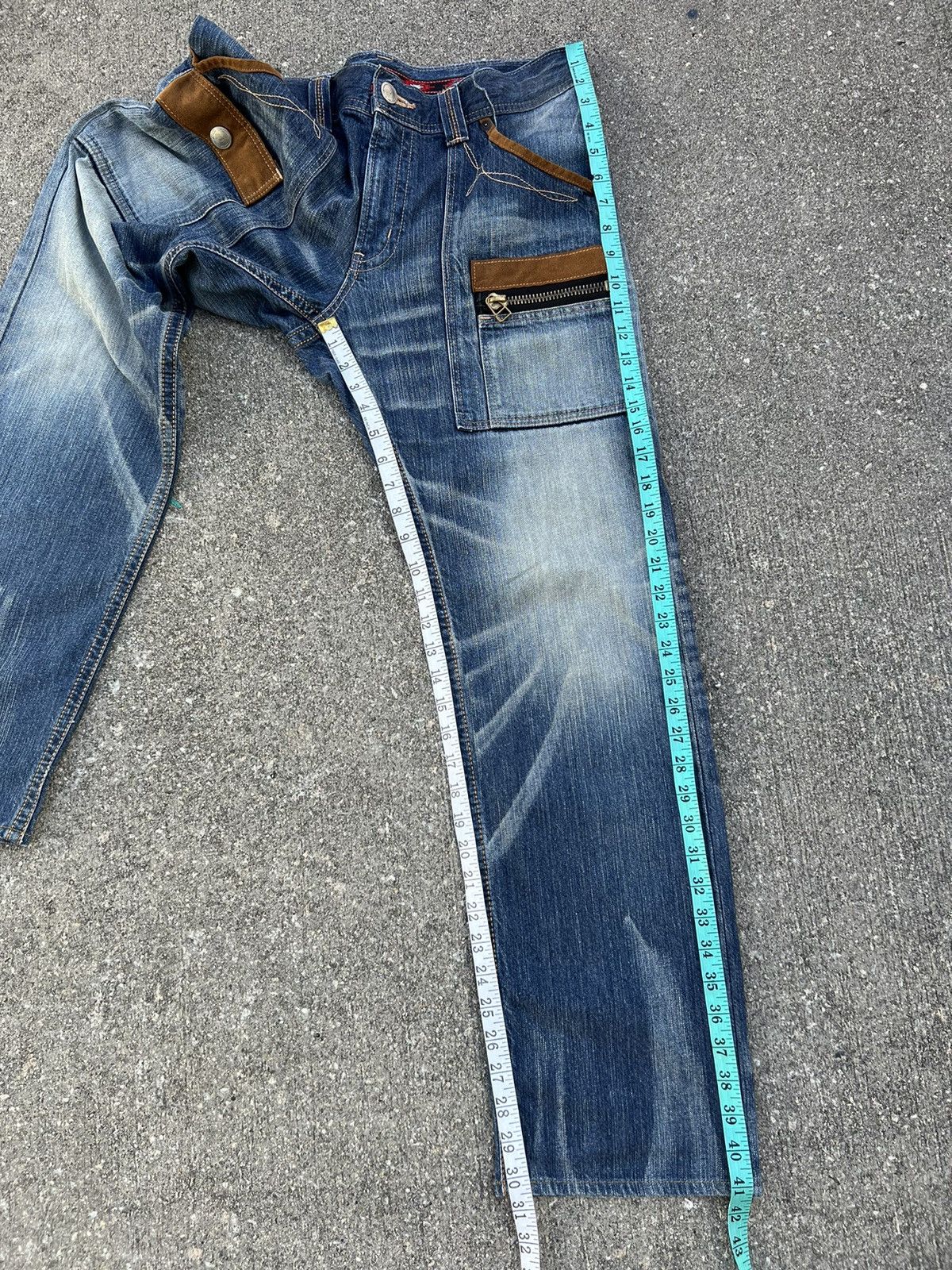 Vintage Vintage Edwin Japan Fade Blue Hybrid Denim Bush Pant Jeans Size US 32 / EU 48 - 4 Thumbnail
