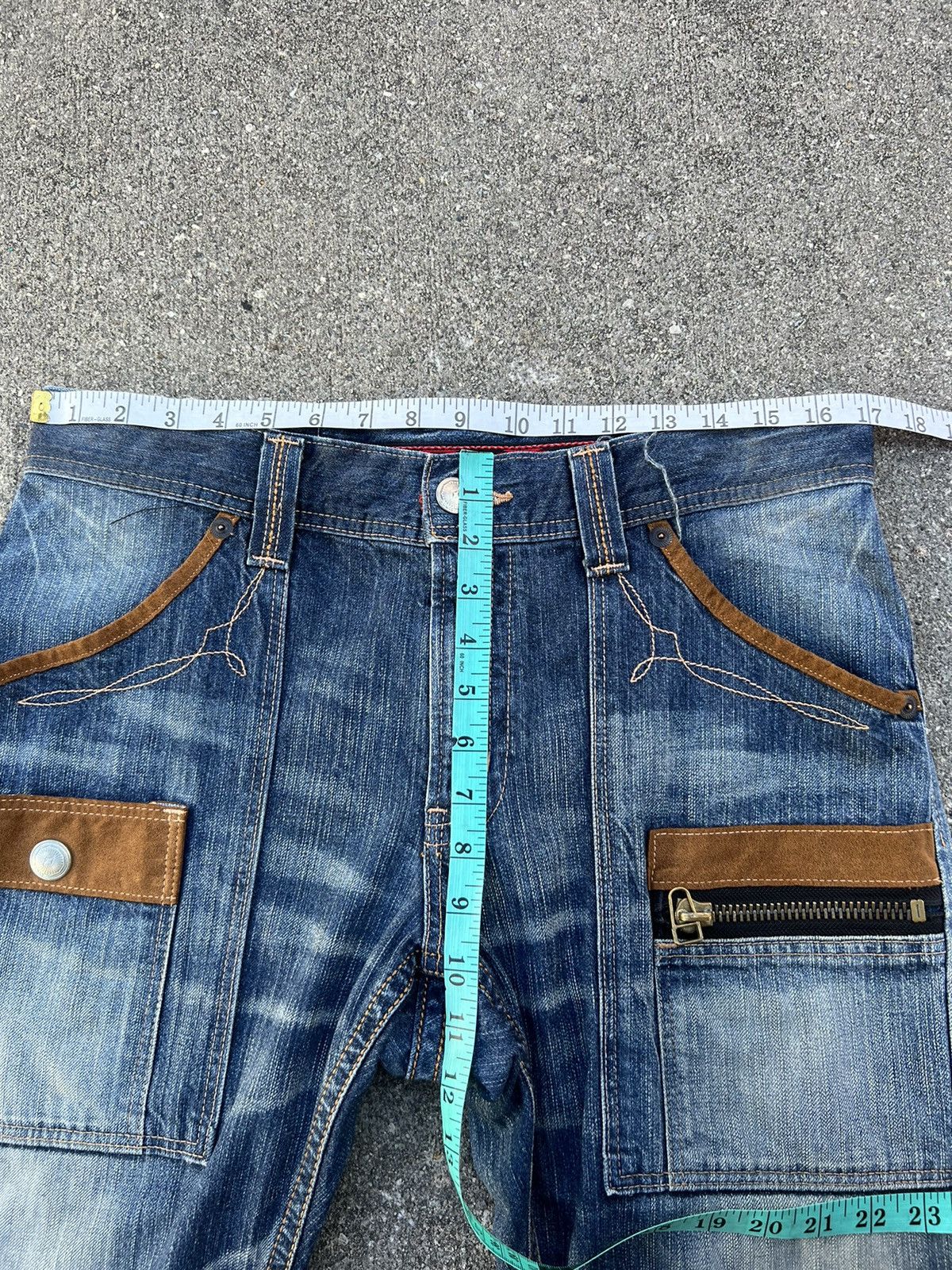 Vintage Vintage Edwin Japan Fade Blue Hybrid Denim Bush Pant Jeans Size US 32 / EU 48 - 2 Thumbnail