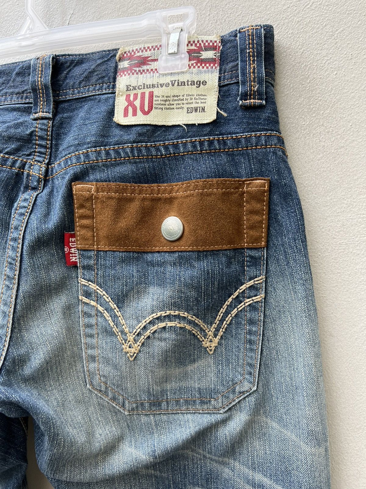 Vintage Vintage Edwin Japan Fade Blue Hybrid Denim Bush Pant Jeans Size US 32 / EU 48 - 20 Thumbnail