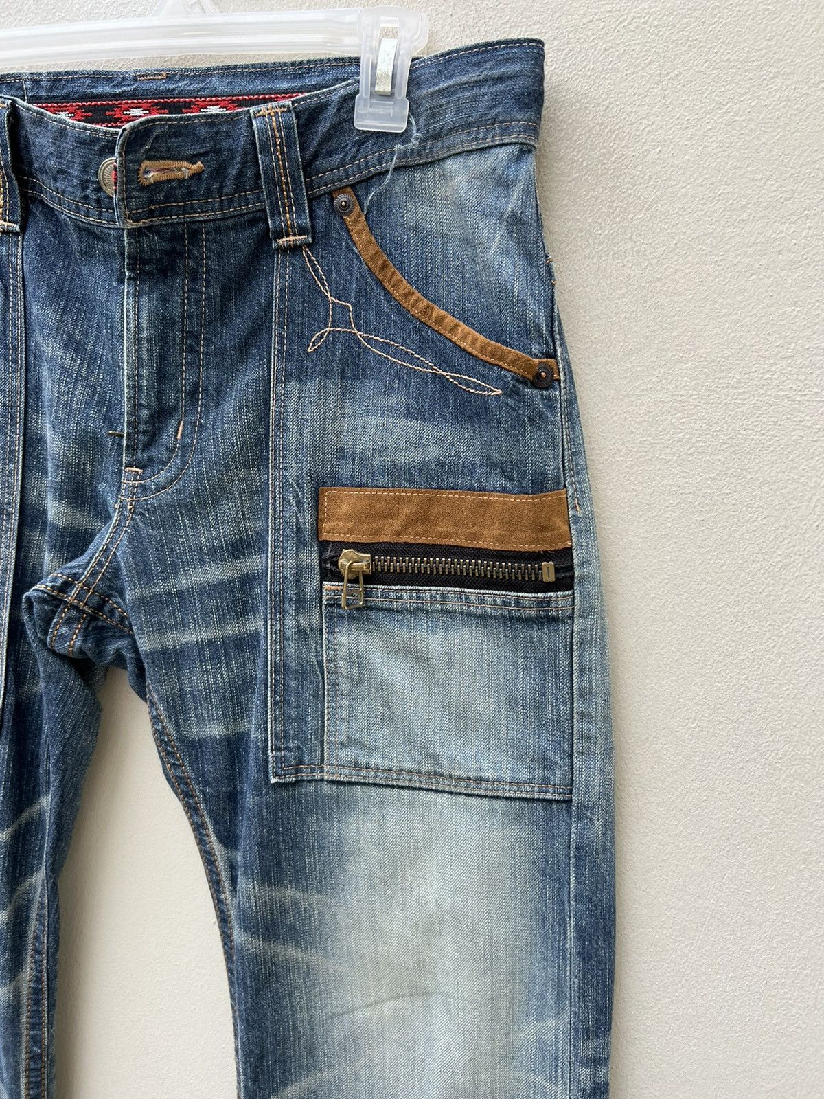 Vintage Vintage Edwin Japan Fade Blue Hybrid Denim Bush Pant Jeans Size US 32 / EU 48 - 13 Thumbnail