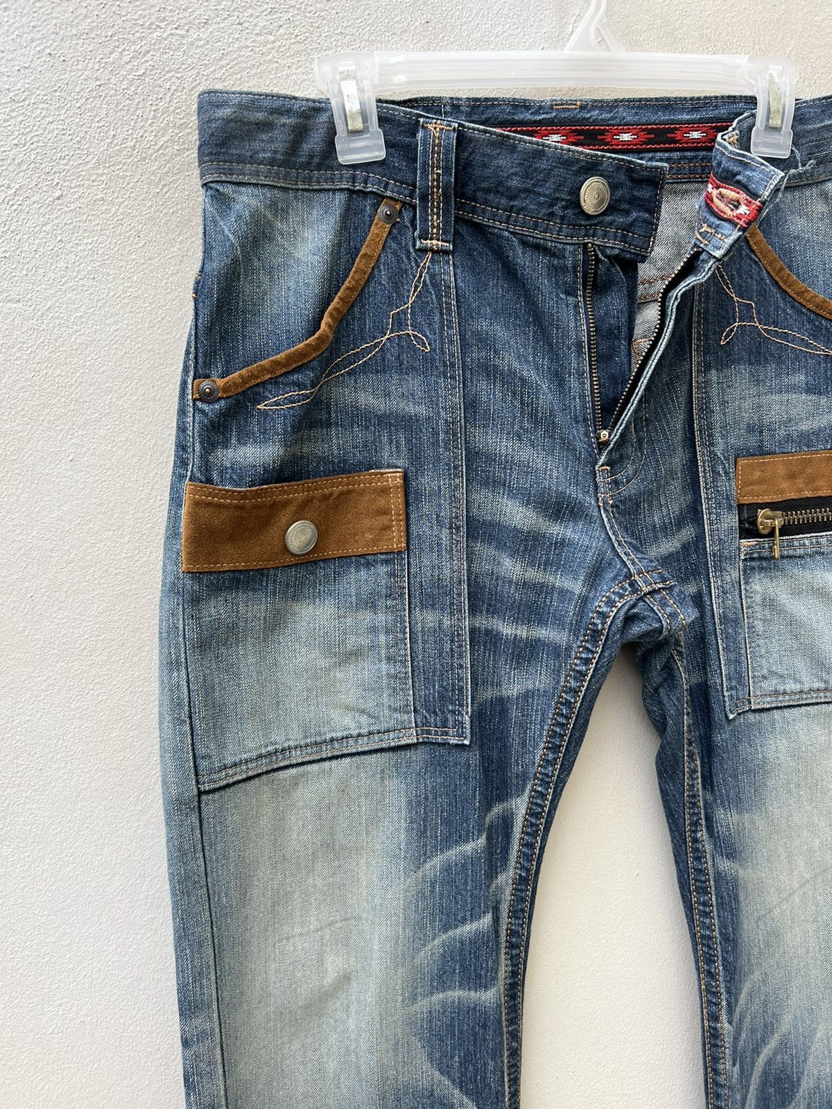 Vintage Vintage Edwin Japan Fade Blue Hybrid Denim Bush Pant Jeans Size US 32 / EU 48 - 10 Thumbnail