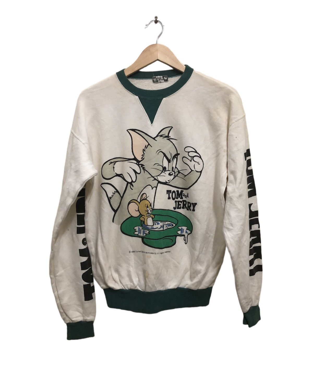 Vintage 80s Tom & Jerry stain sweatshirt Character graphic