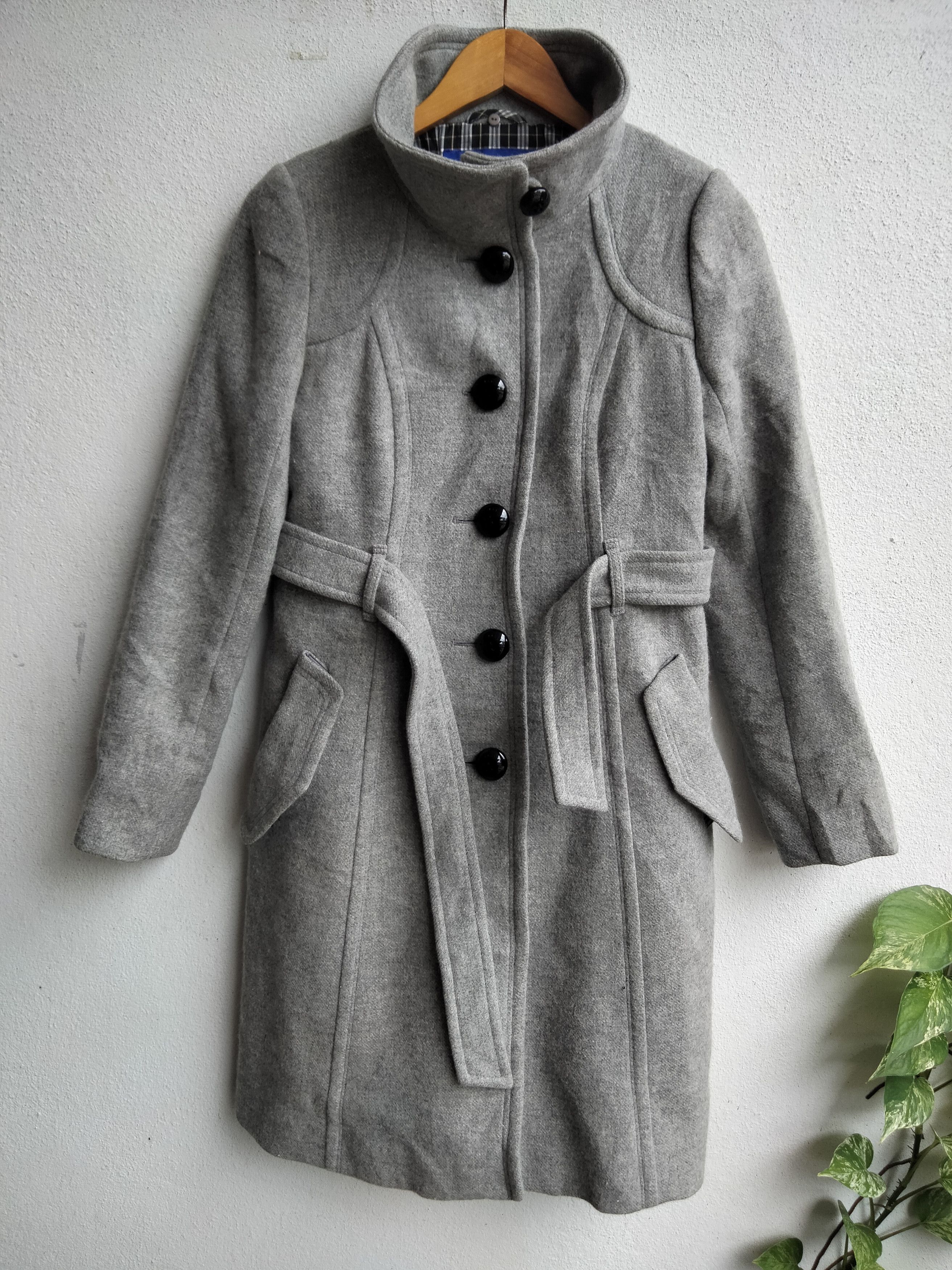 Burberry Burberry Wool Grey Checked Parka Size S / US 4 / IT 40 - 2 Thumbnail