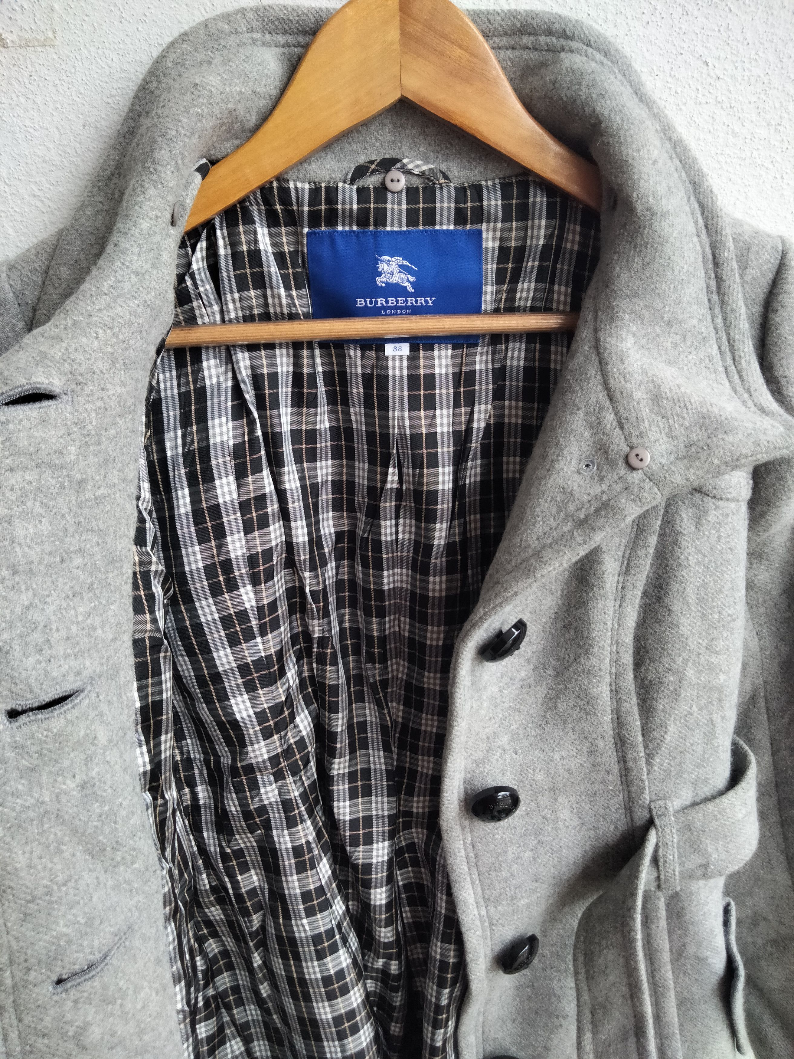 Burberry Burberry Wool Grey Checked Parka Size S / US 4 / IT 40 - 5 Thumbnail