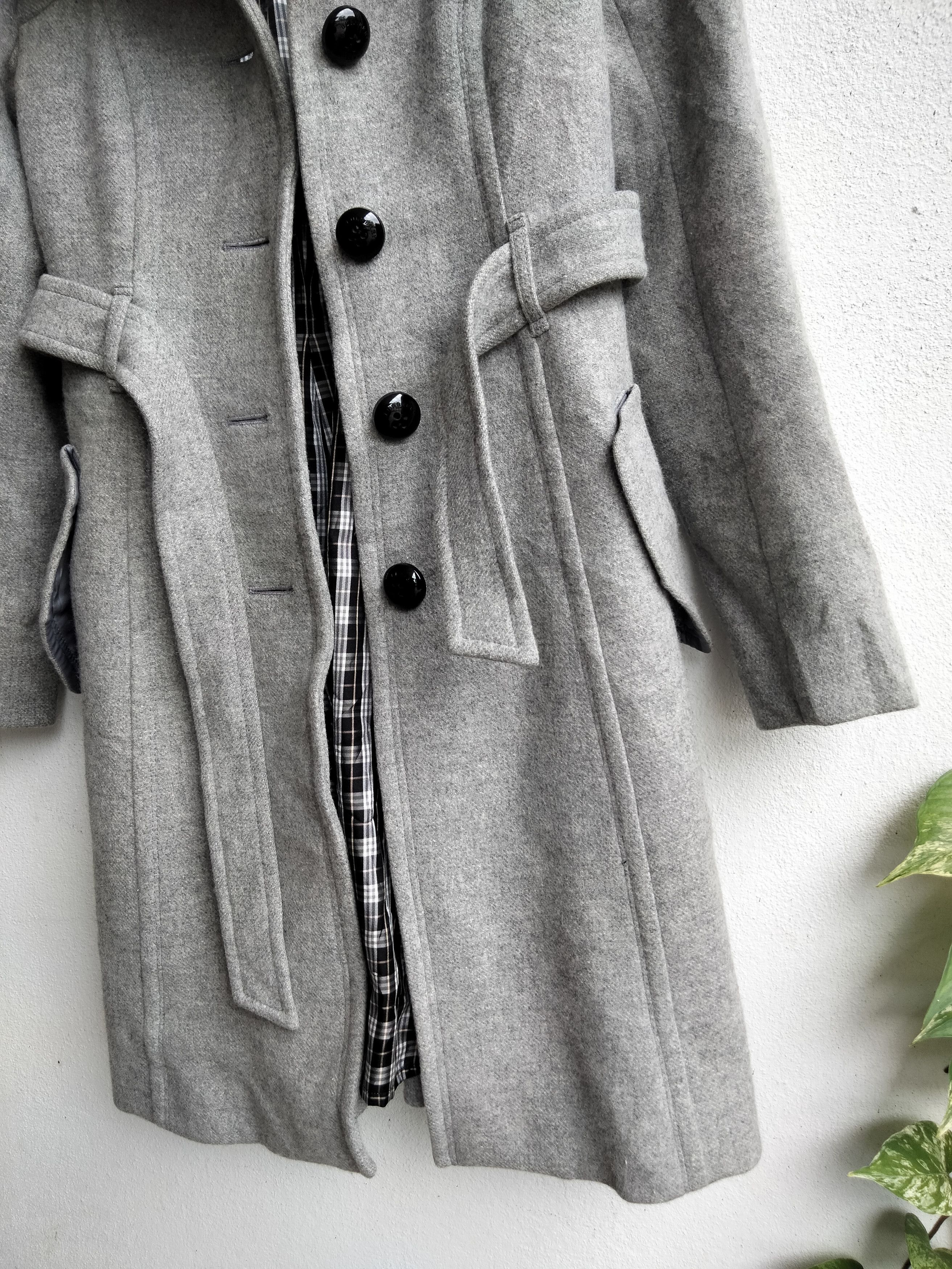 Burberry Burberry Wool Grey Checked Parka Size S / US 4 / IT 40 - 3 Thumbnail