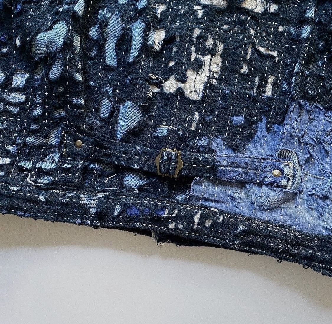 Japanese Brand Bleeding Indigo Boro Sashiko Levi Type 1 Denim Jacket Size US L / EU 52-54 / 3 - 7 Thumbnail