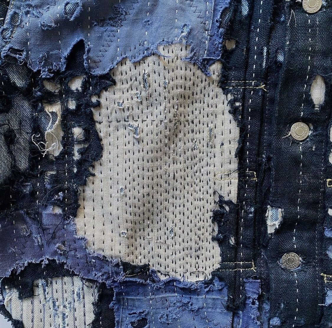 Japanese Brand Bleeding Indigo Boro Sashiko Levi Type 1 Denim Jacket Size US L / EU 52-54 / 3 - 4 Thumbnail