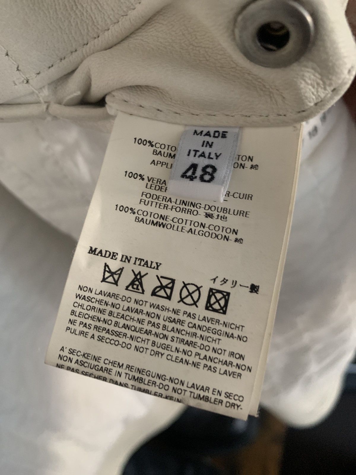 Maison Margiela Maison Martin Margiela White Leather Biker Jacket Size US M / EU 48-50 / 2 - 4 Thumbnail