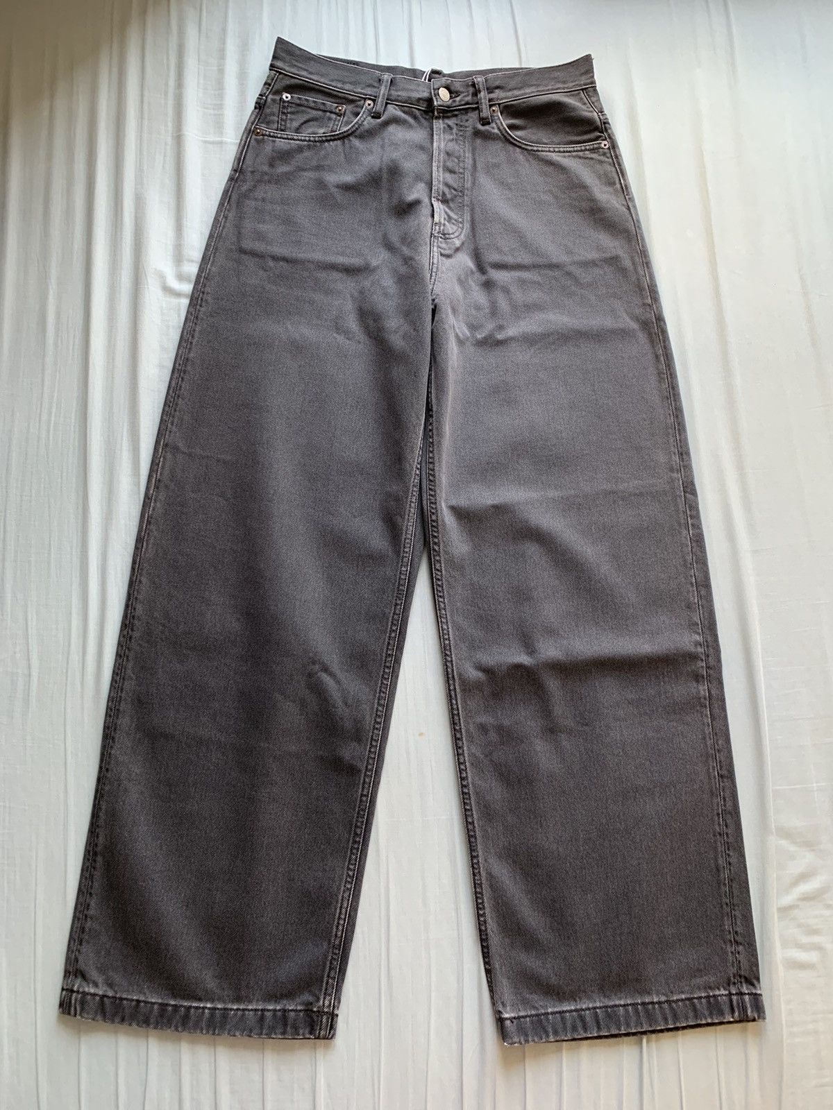 ACNE STUDIOS 1989 DENIM JEANS FADED BLACK WIDE LEG